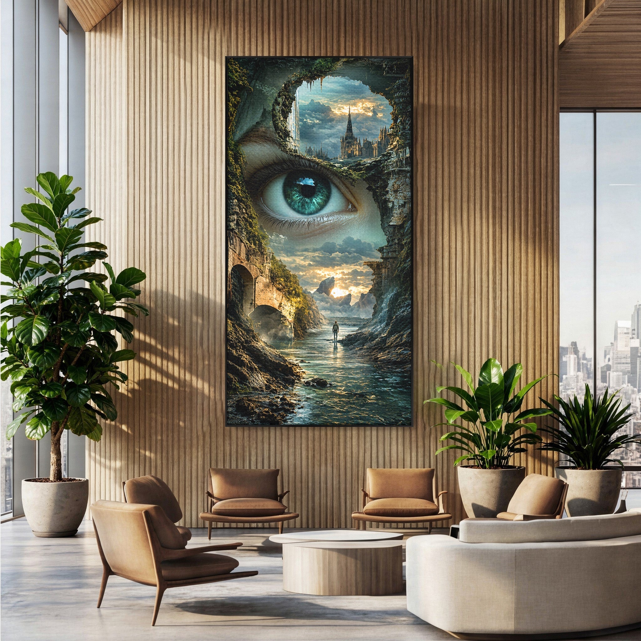 Tablou Canvas Premium LuxCanva® U1050, Privirea Magica, Peisaj, Fantezie, Mister, Privire, Living, Culori Vibrante