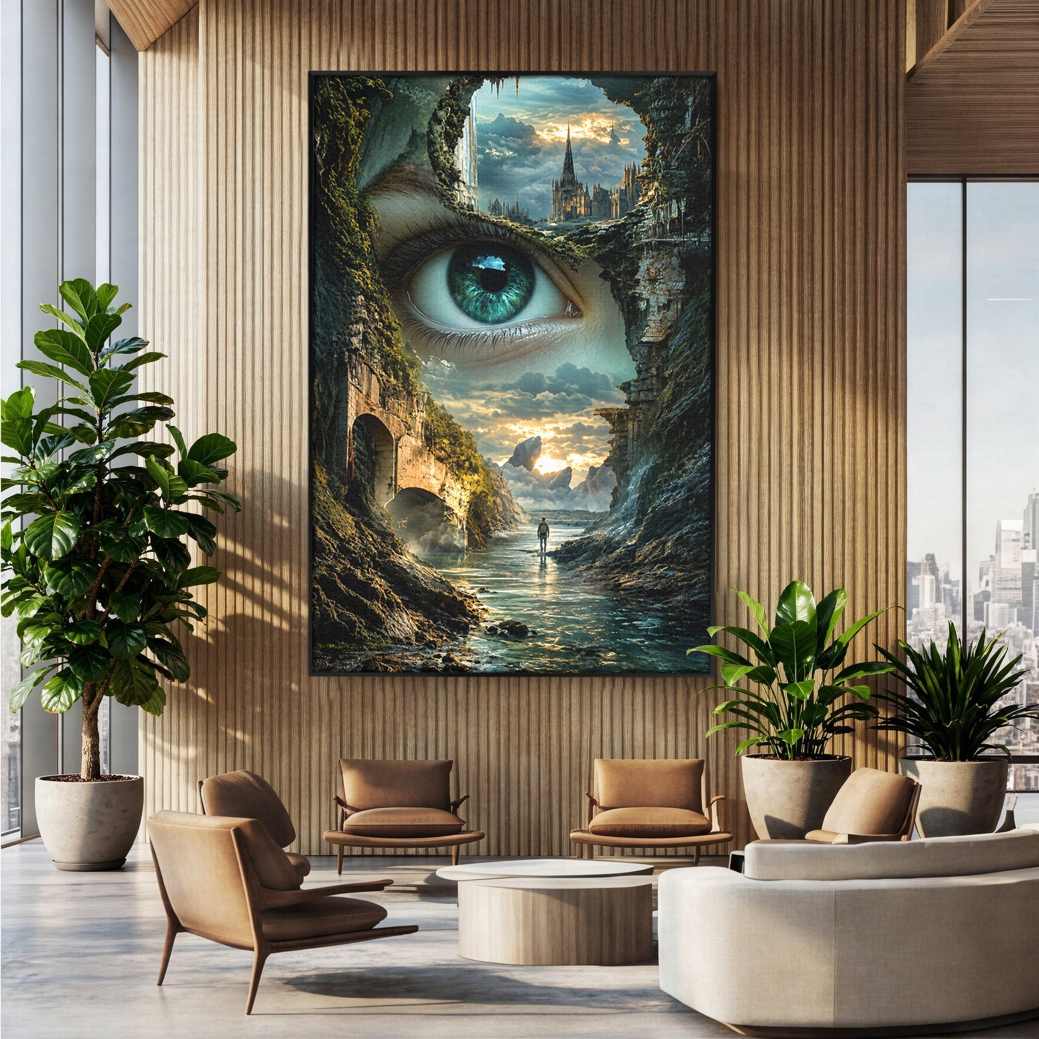 Tablou Canvas Premium LuxCanva® U1050, Privirea Magica, Peisaj, Fantezie, Mister, Privire, Living, Culori Vibrante