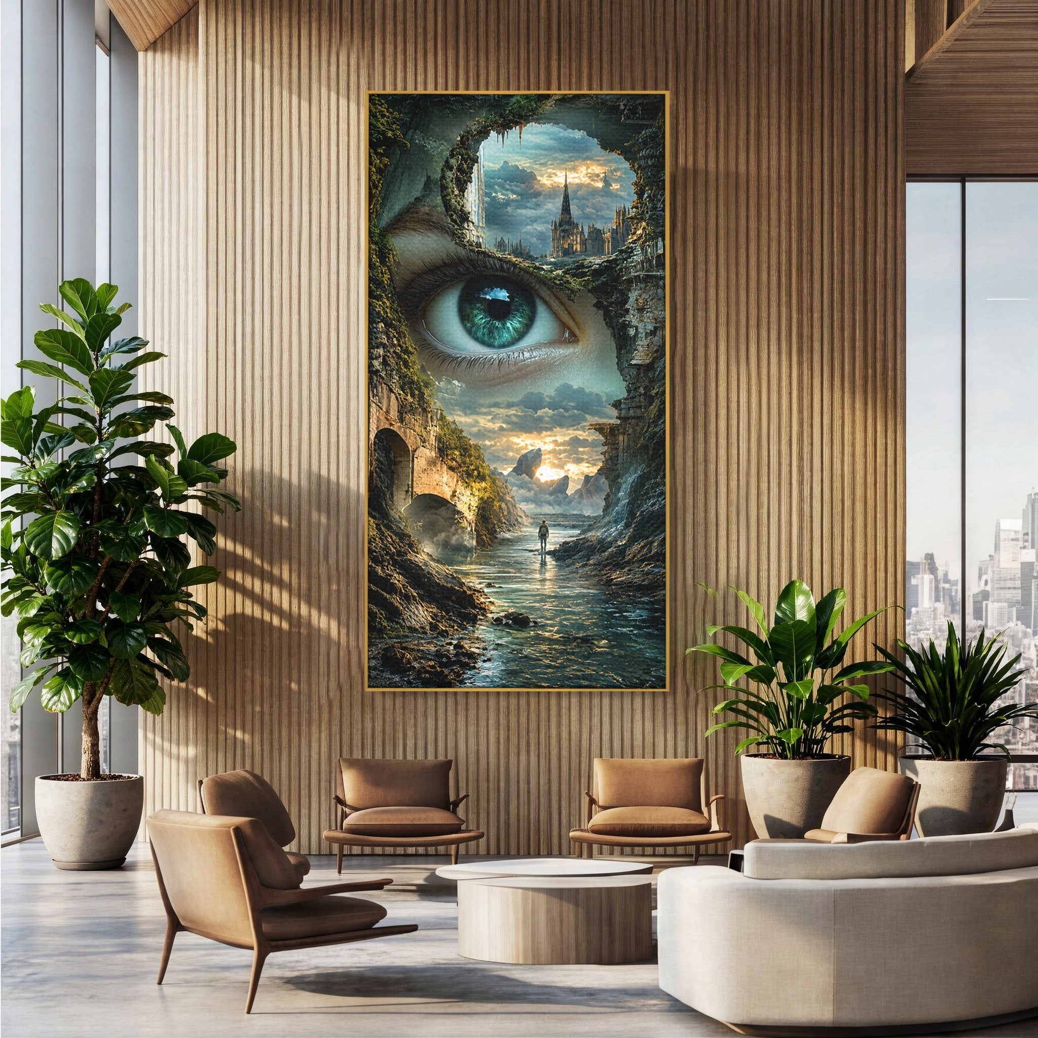 Tablou Canvas Premium LuxCanva® U1050, Privirea Magica, Peisaj, Fantezie, Mister, Privire, Living, Culori Vibrante