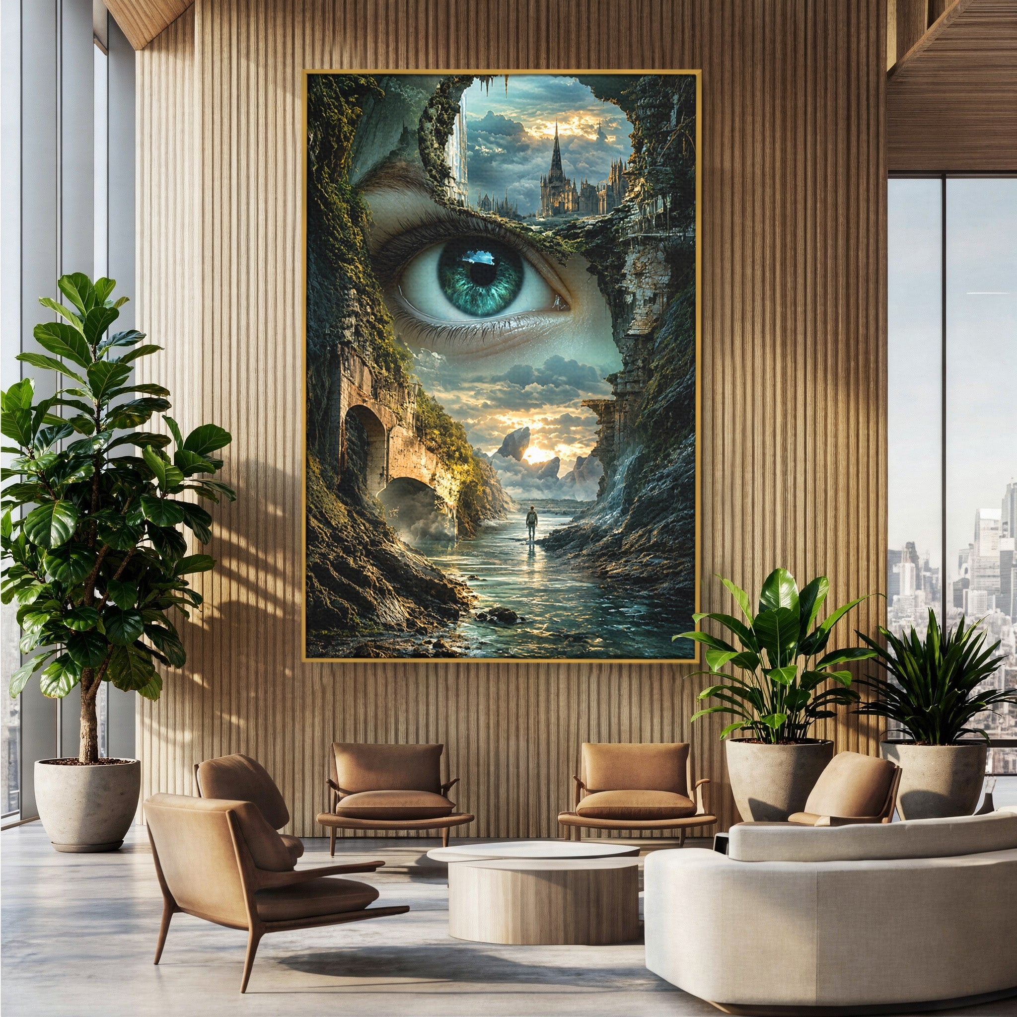 Tablou Canvas Premium LuxCanva® U1050, Privirea Magica, Peisaj, Fantezie, Mister, Privire, Living, Culori Vibrante