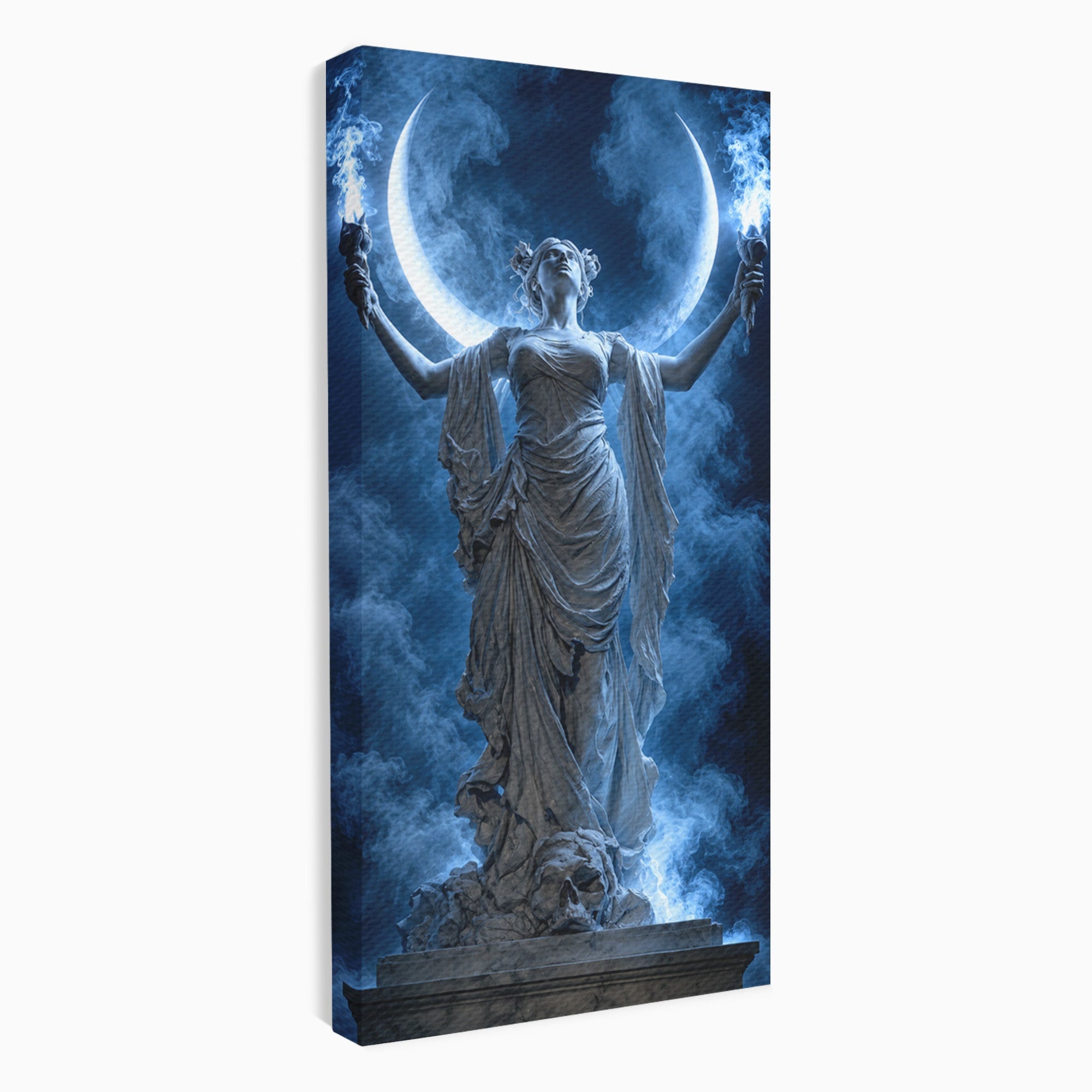 Tablou Canvas Premium LuxCanva® U1052, Zeita Lunii, Mistic, Statuie, Zeita, Luna, Dormitor, Living, Culori Vibrante