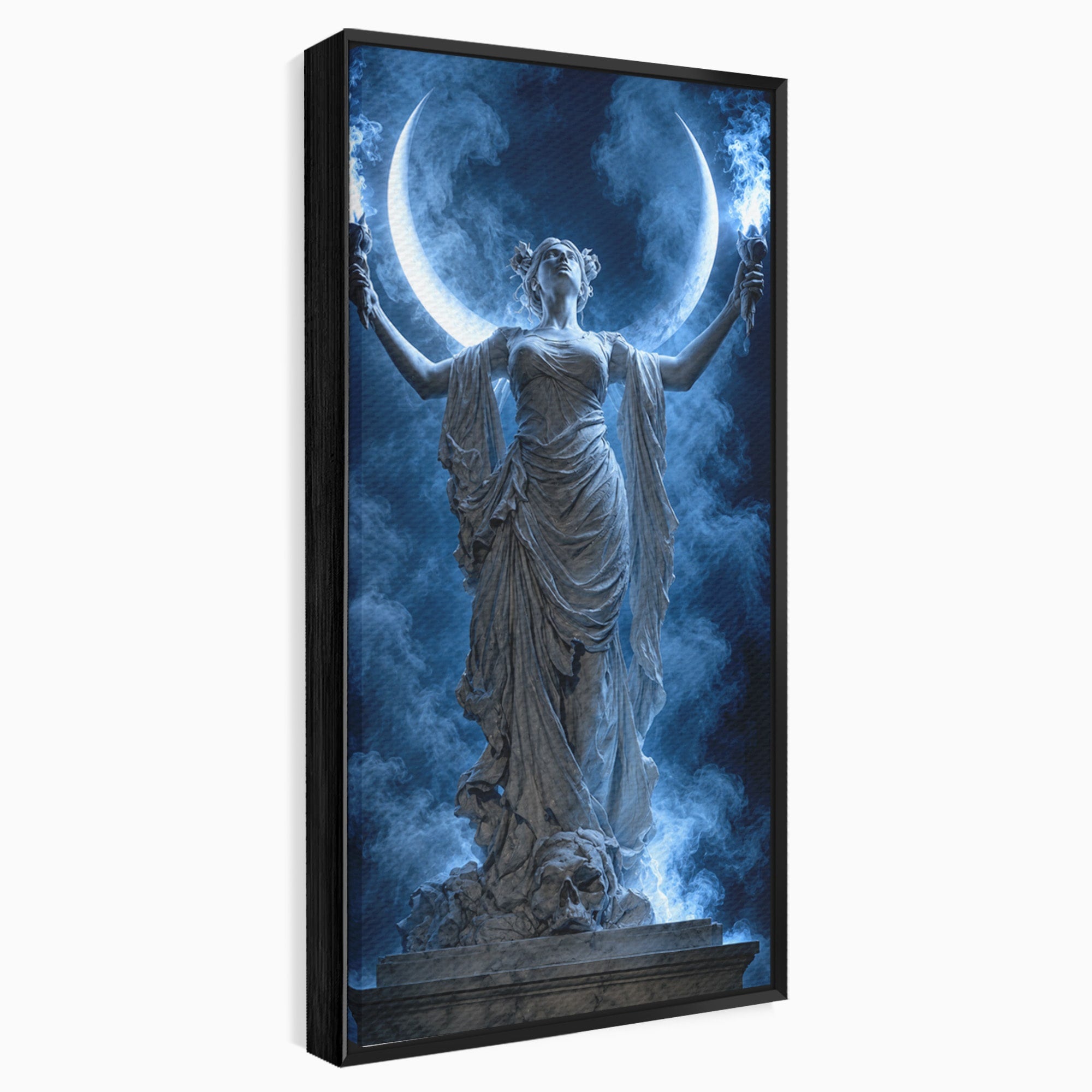 Tablou Canvas Premium LuxCanva® U1052, Zeita Lunii, Mistic, Statuie, Zeita, Luna, Dormitor, Living, Culori Vibrante