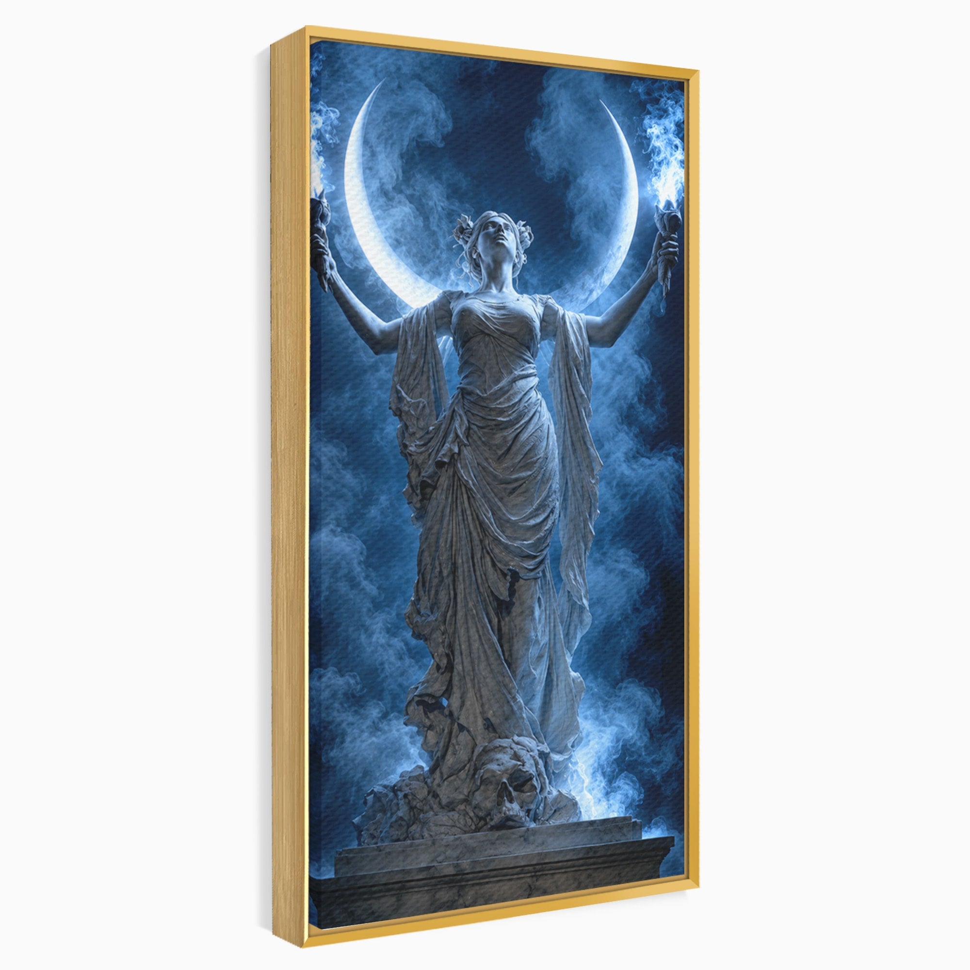 Tablou Canvas Premium LuxCanva® U1052, Zeita Lunii, Mistic, Statuie, Zeita, Luna, Dormitor, Living, Culori Vibrante