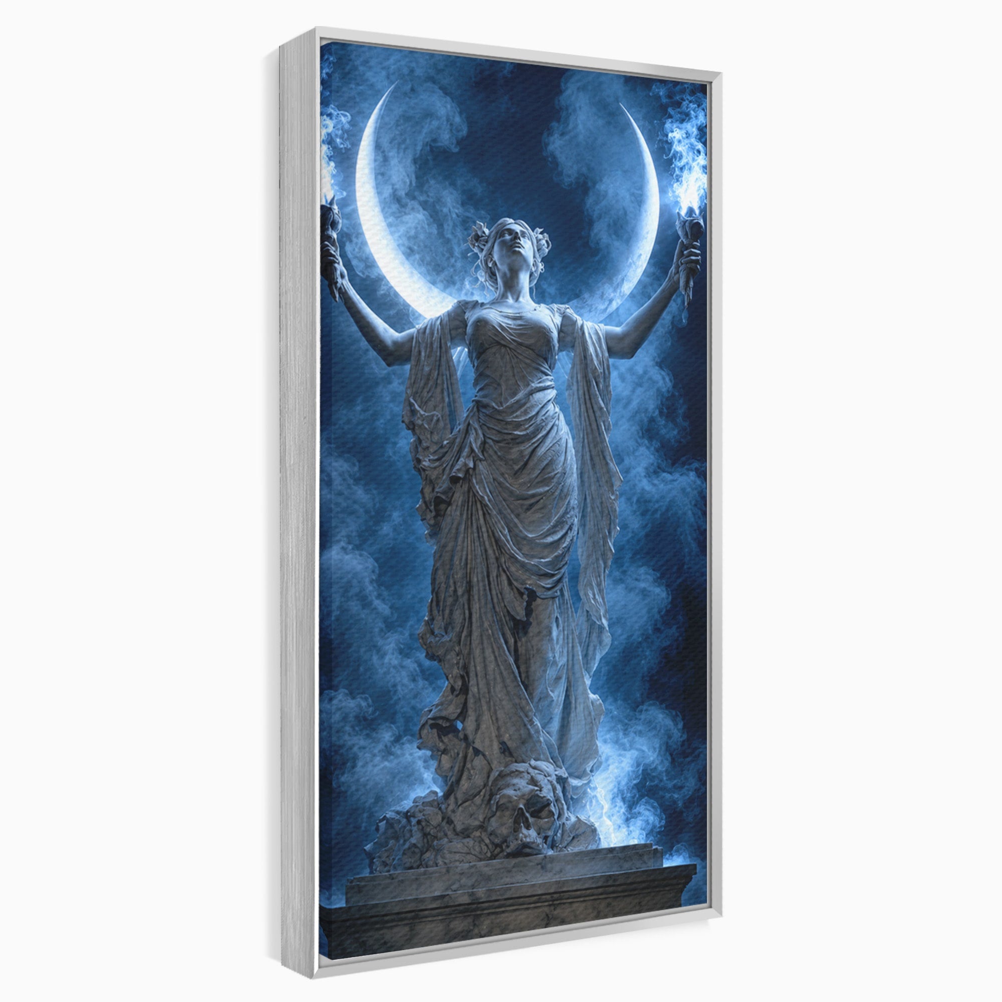 Tablou Canvas Premium LuxCanva® U1052, Zeita Lunii, Mistic, Statuie, Zeita, Luna, Dormitor, Living, Culori Vibrante