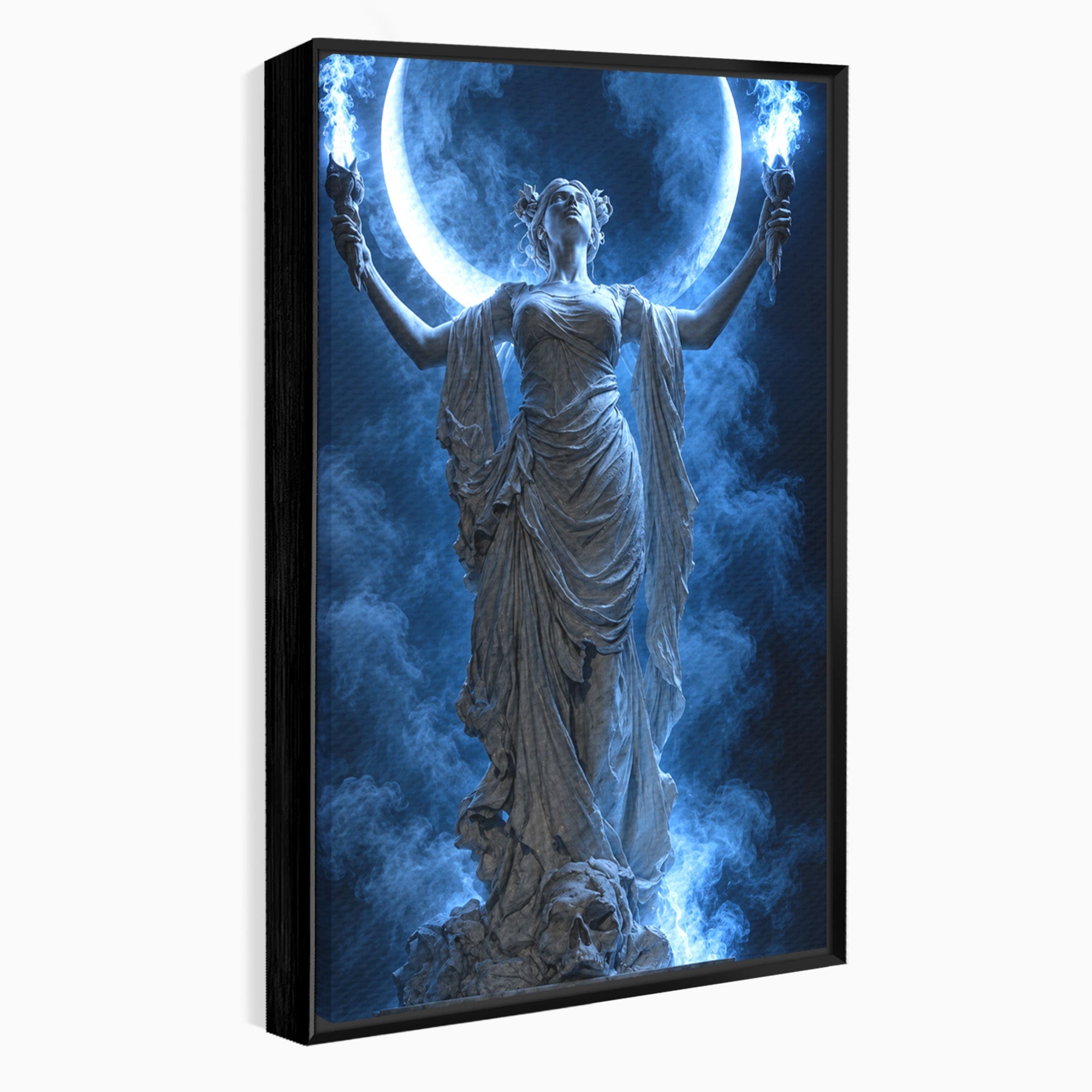 Tablou Canvas Premium LuxCanva® U1052, Zeita Lunii, Mistic, Statuie, Zeita, Luna, Dormitor, Living, Culori Vibrante