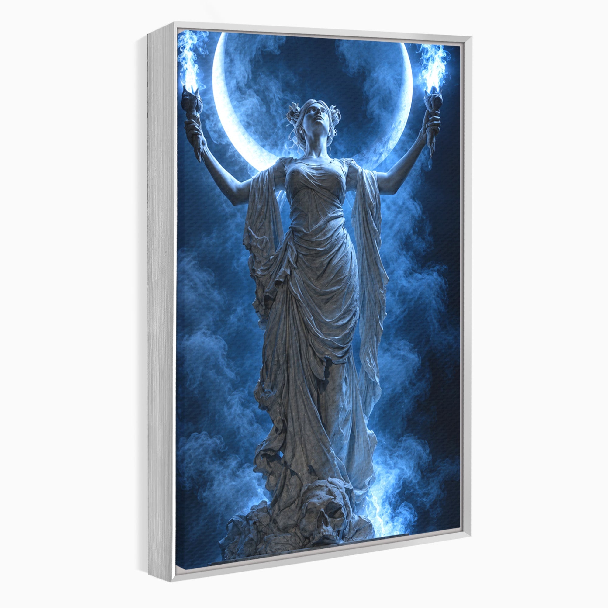 Tablou Canvas Premium LuxCanva® U1052, Zeita Lunii, Mistic, Statuie, Zeita, Luna, Dormitor, Living, Culori Vibrante
