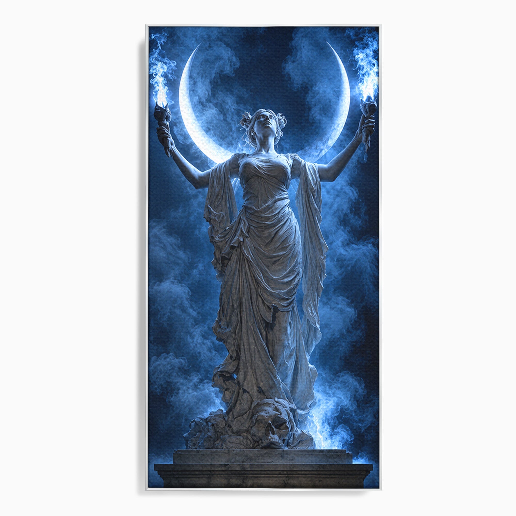 Tablou Canvas Premium LuxCanva® U1052, Zeita Lunii, Mistic, Statuie, Zeita, Luna, Dormitor, Living, Culori Vibrante