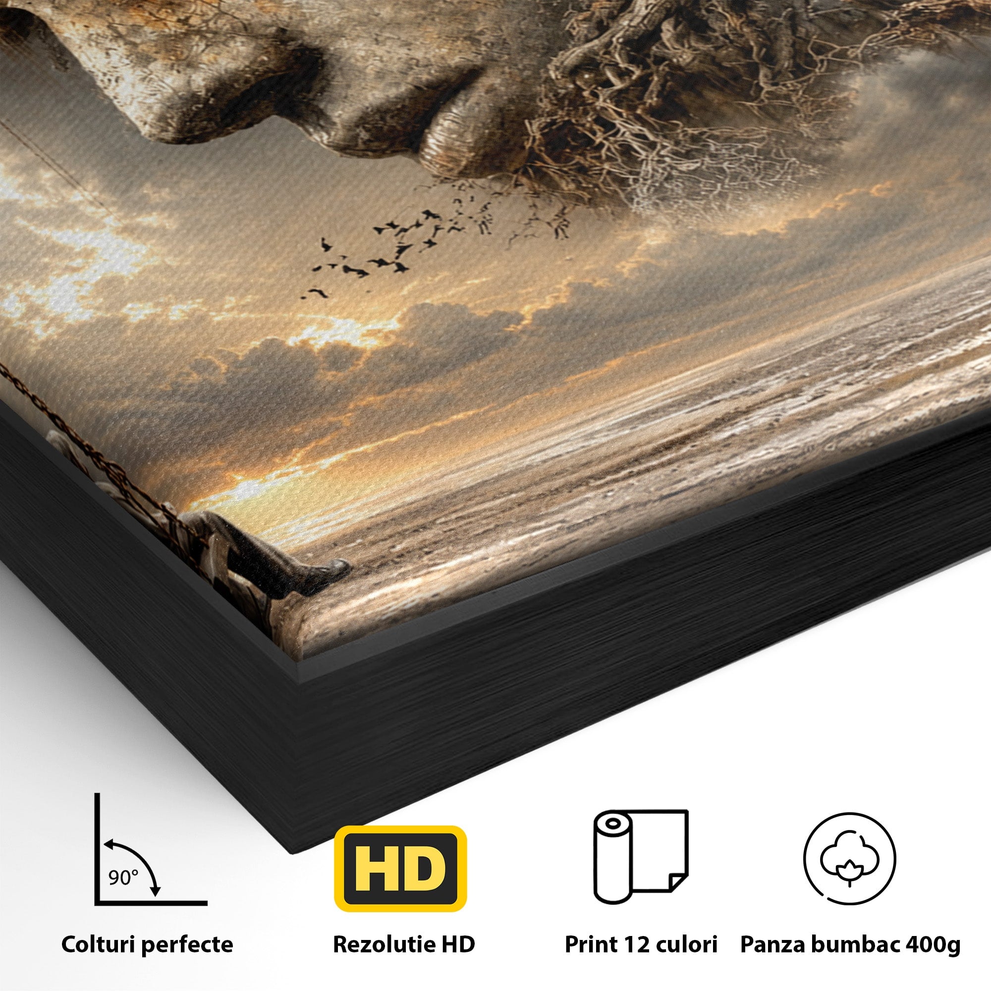 Tablou Canvas Premium LuxCanva® U1053, Meditatie In Natura, Vis, Copac, Meditatie, Natura, Dormitor, Culori Vibrante