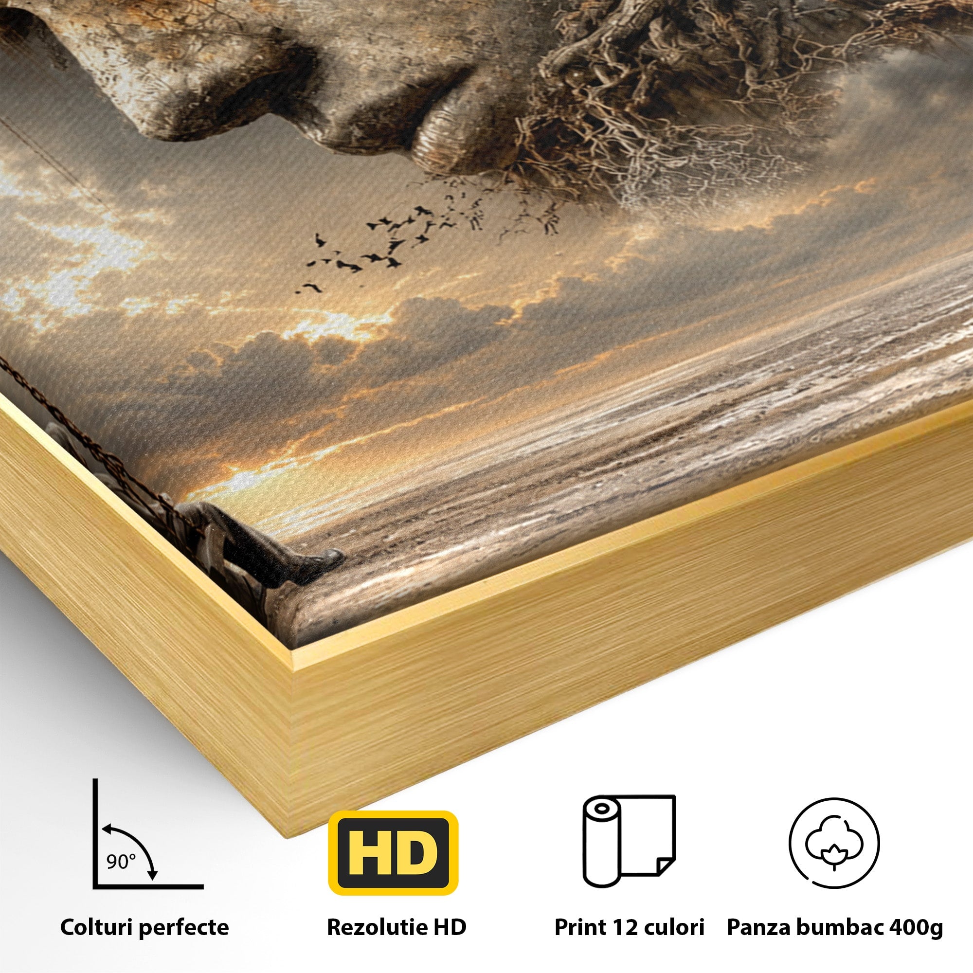 Tablou Canvas Premium LuxCanva® U1053, Meditatie In Natura, Vis, Copac, Meditatie, Natura, Dormitor, Culori Vibrante