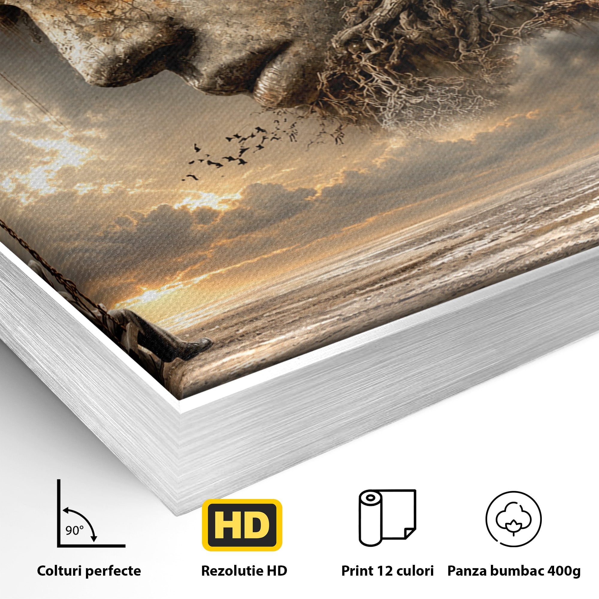 Tablou Canvas Premium LuxCanva® U1053, Meditatie In Natura, Vis, Copac, Meditatie, Natura, Dormitor, Culori Vibrante