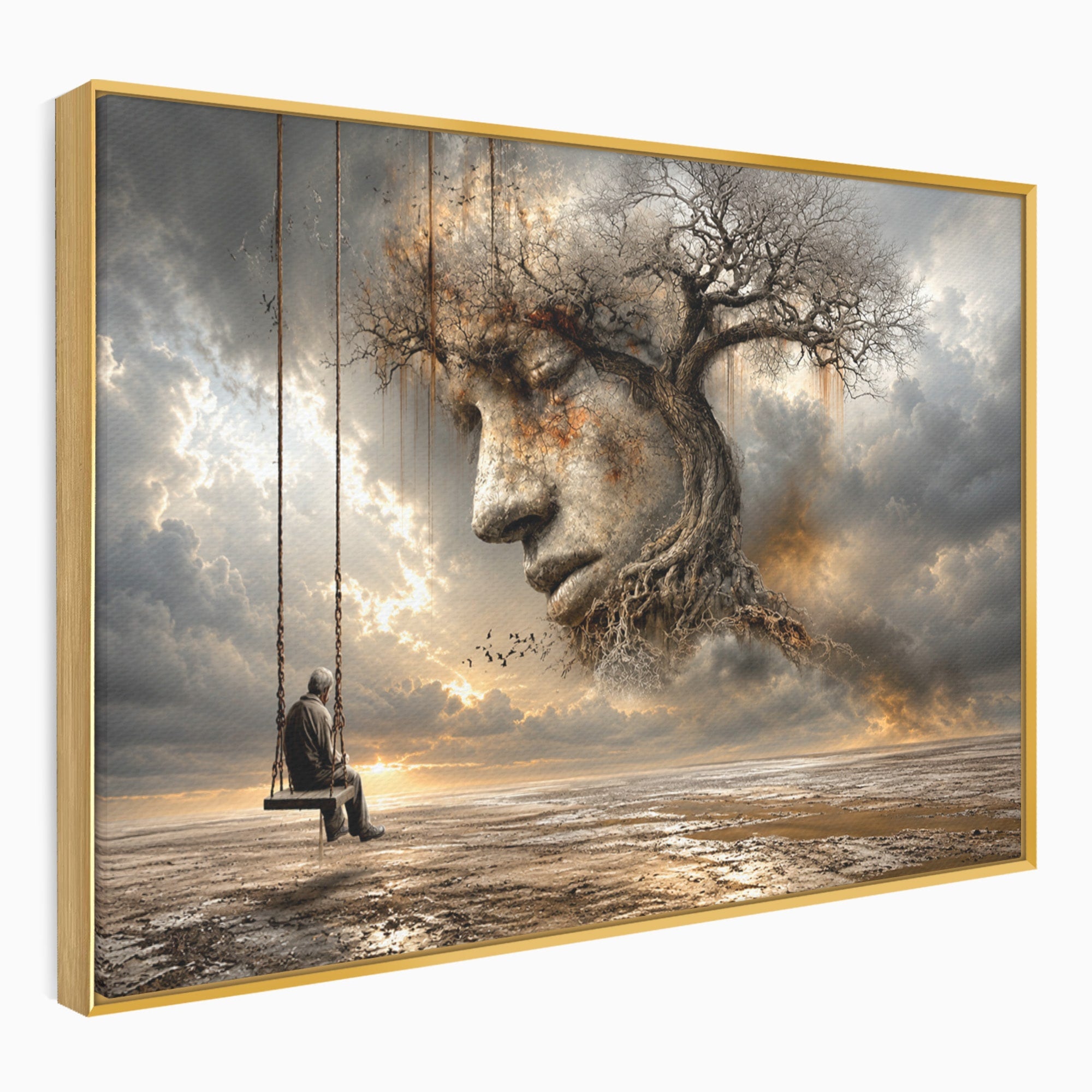 Tablou Canvas Premium LuxCanva® U1053, Meditatie In Natura, Vis, Copac, Meditatie, Natura, Dormitor, Culori Vibrante