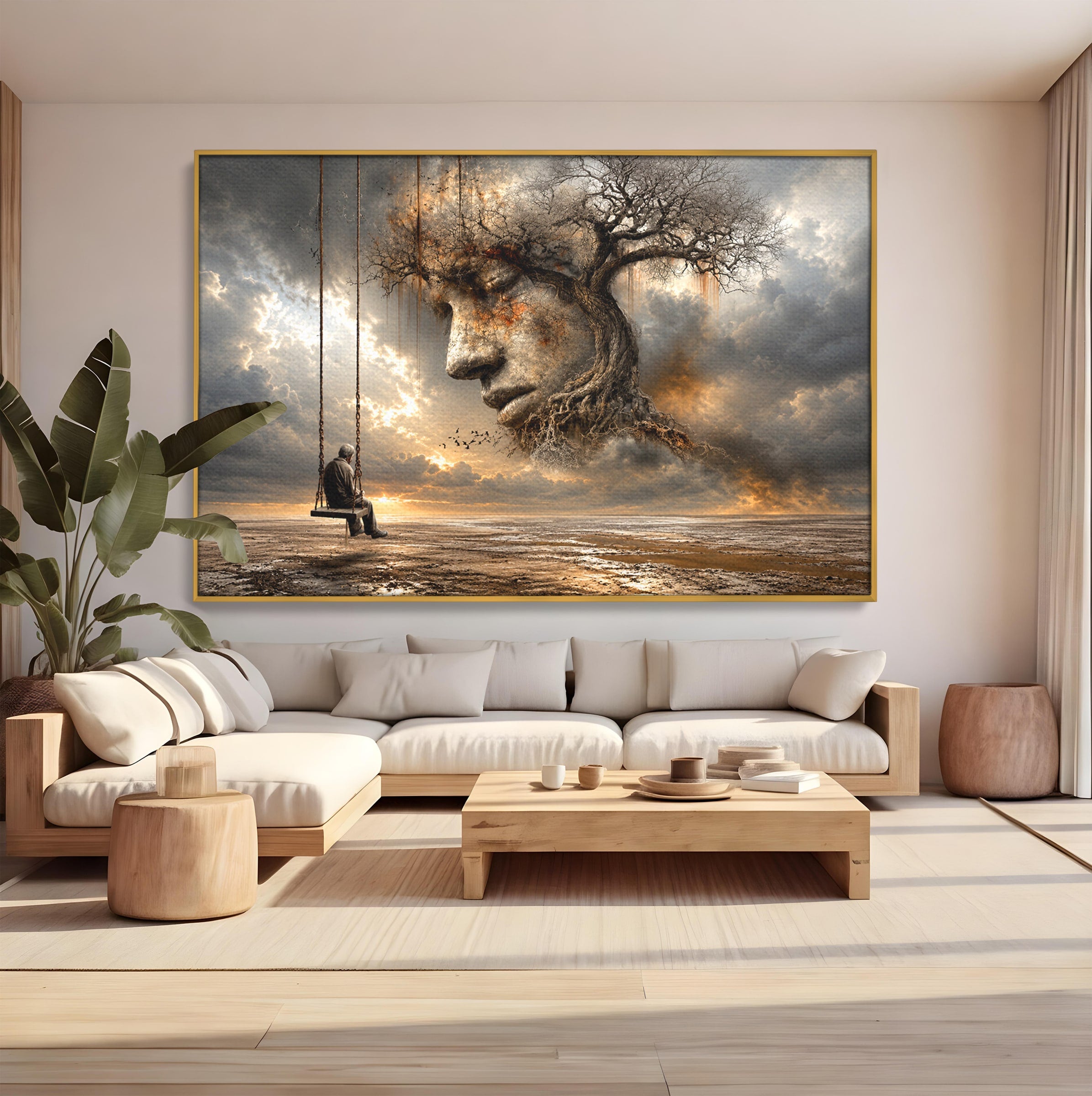 Tablou Canvas Premium LuxCanva® U1053, Meditatie In Natura, Vis, Copac, Meditatie, Natura, Dormitor, Culori Vibrante