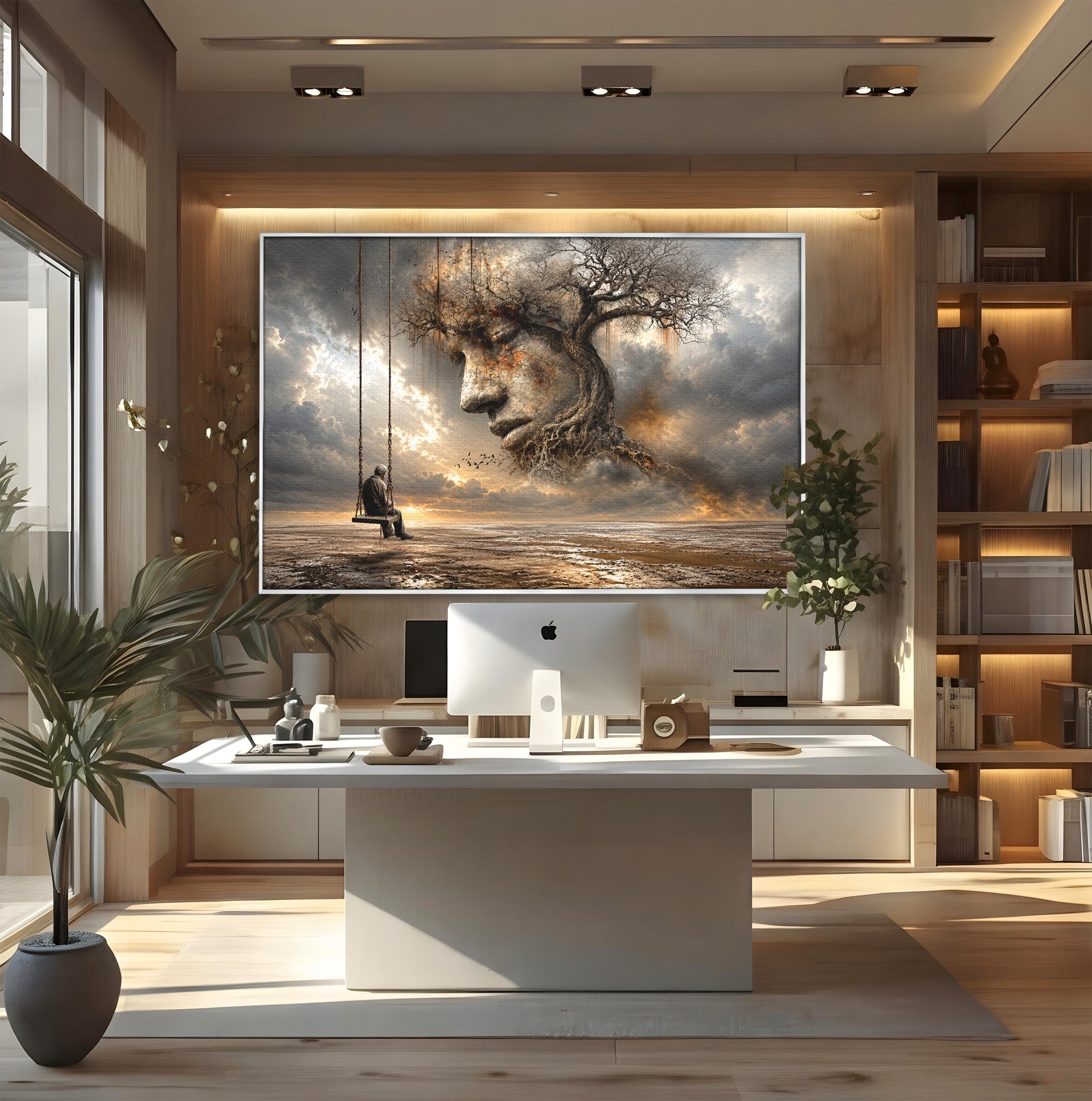 Tablou Canvas Premium LuxCanva® U1053, Meditatie In Natura, Vis, Copac, Meditatie, Natura, Dormitor, Culori Vibrante