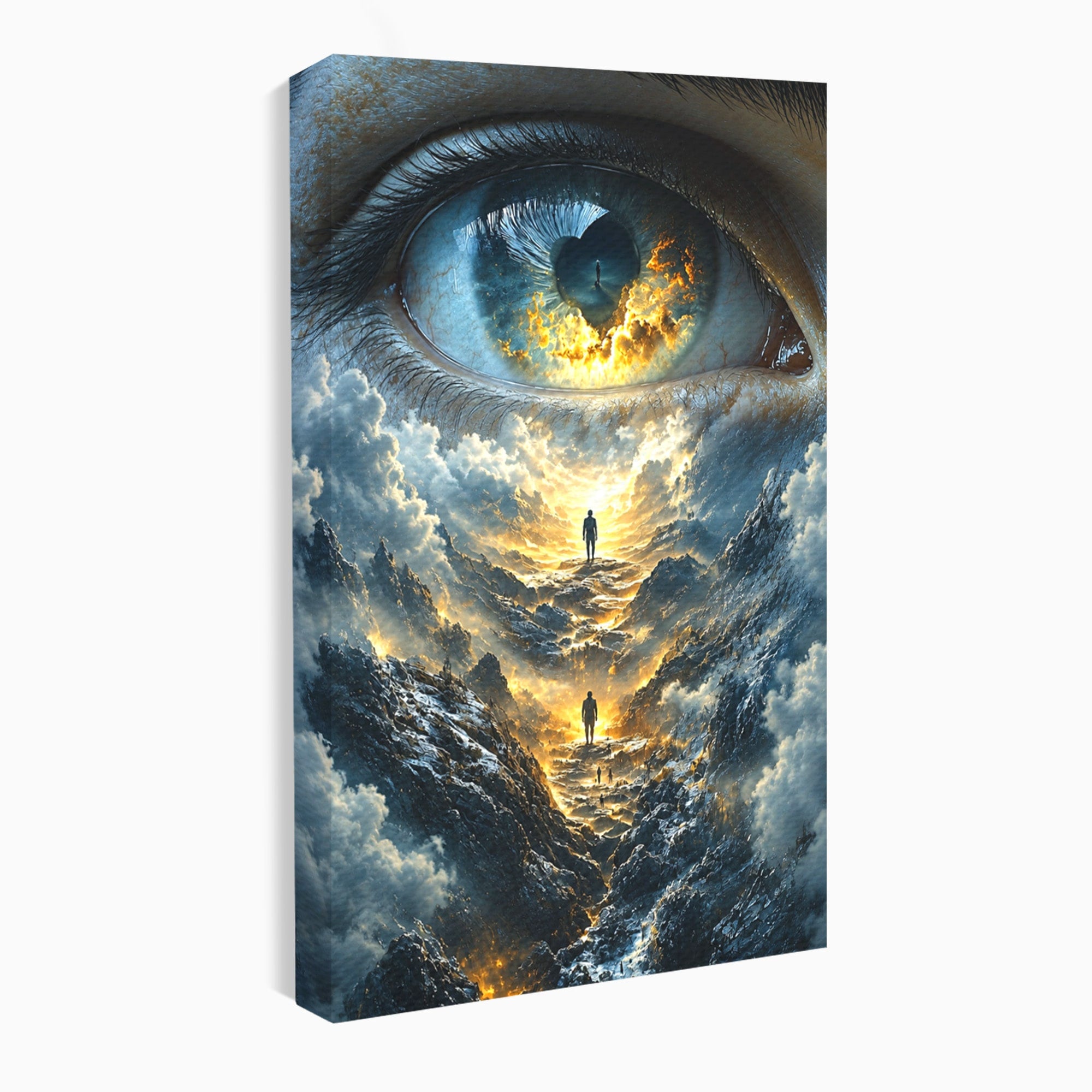 Tablou Canvas Premium LuxCanva® U1055, Privirea Catre Infinit, Ochi, Peisaj, Fantezie, Mister, Living, Dormitor, Culori Vibrante