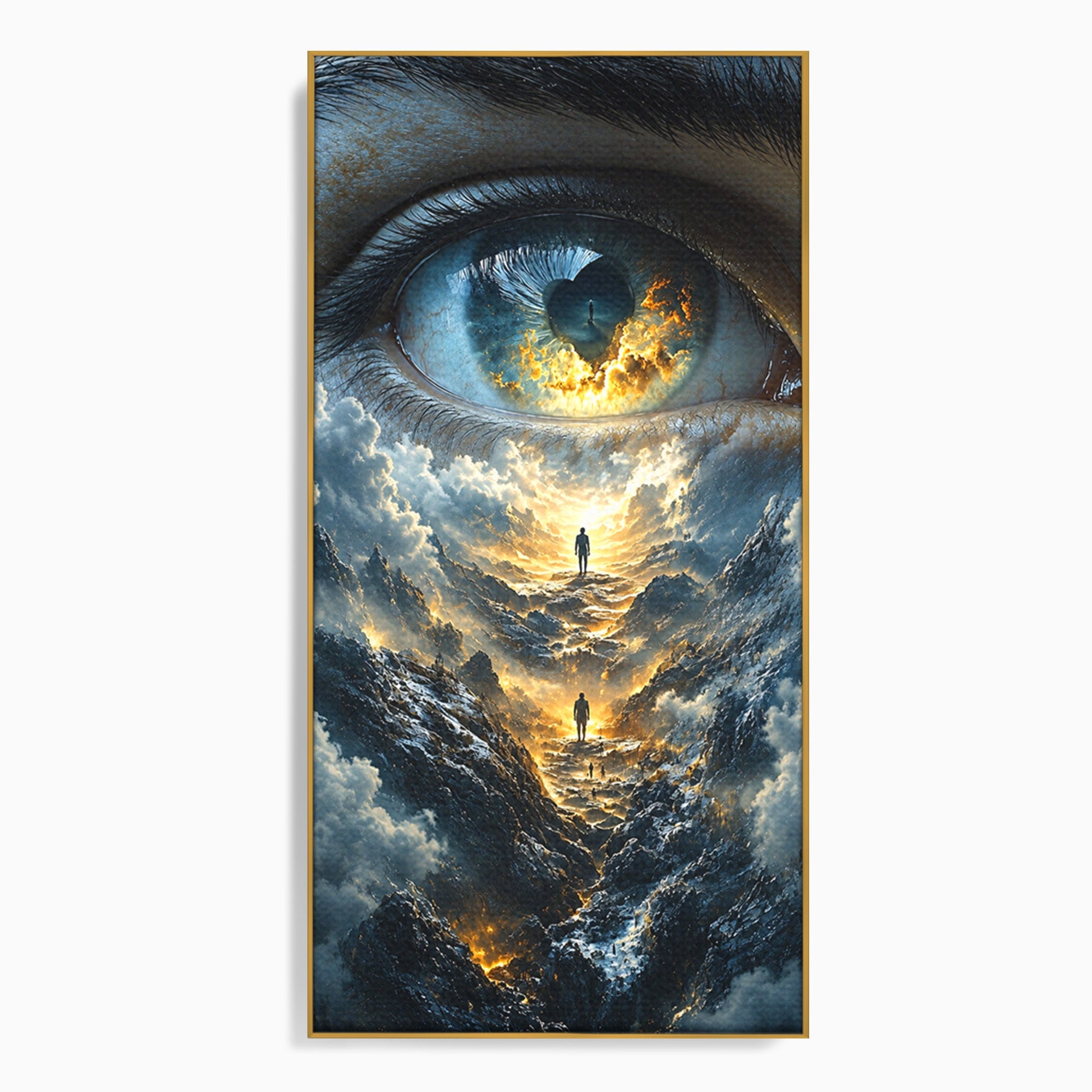Tablou Canvas Premium LuxCanva® U1055, Privirea Catre Infinit, Ochi, Peisaj, Fantezie, Mister, Living, Dormitor, Culori Vibrante