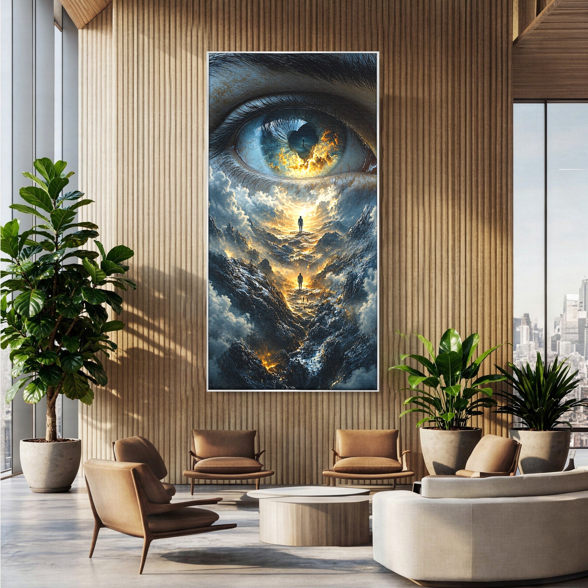 Tablou Canvas Premium LuxCanva® U1055, Privirea Catre Infinit, Ochi, Peisaj, Fantezie, Mister, Living, Dormitor, Culori Vibrante