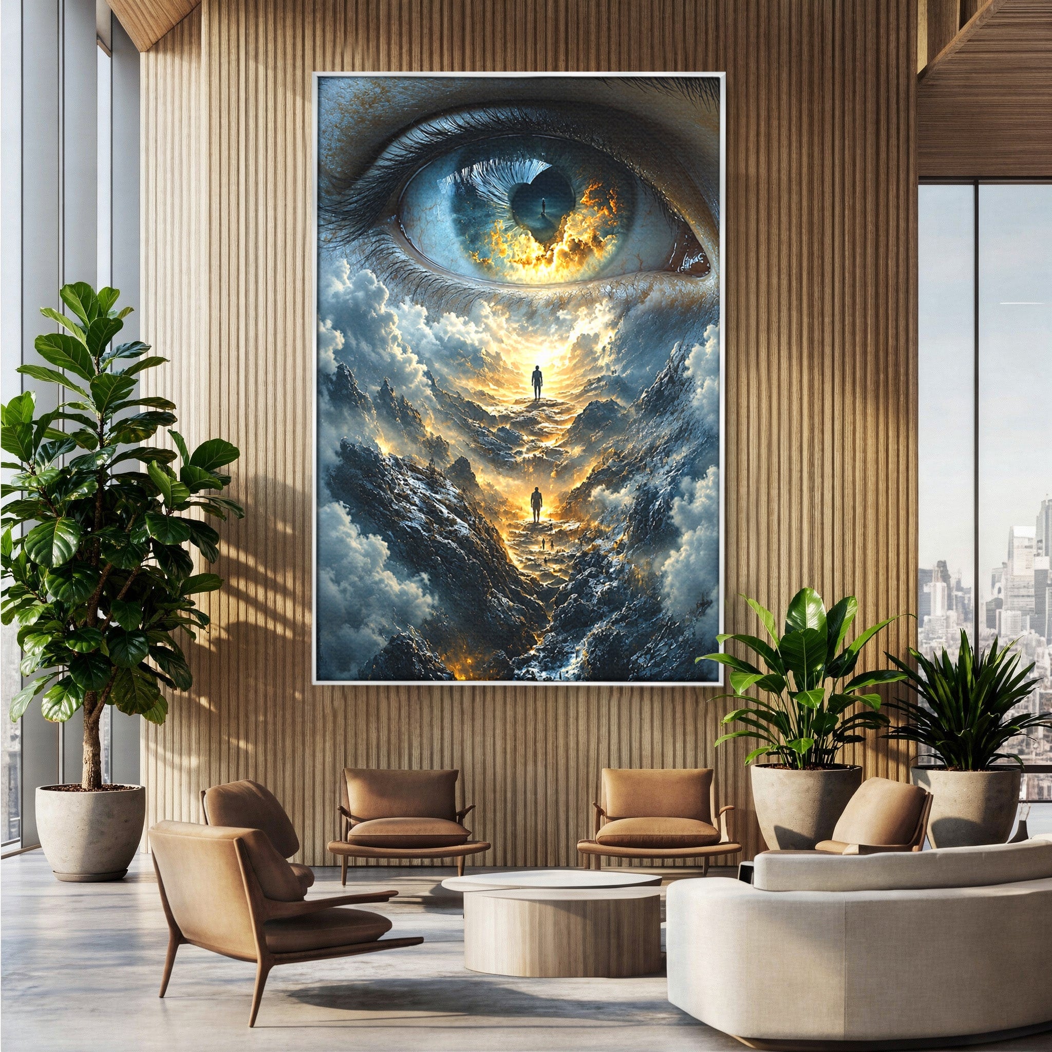 Tablou Canvas Premium LuxCanva® U1055, Privirea Catre Infinit, Ochi, Peisaj, Fantezie, Mister, Living, Dormitor, Culori Vibrante