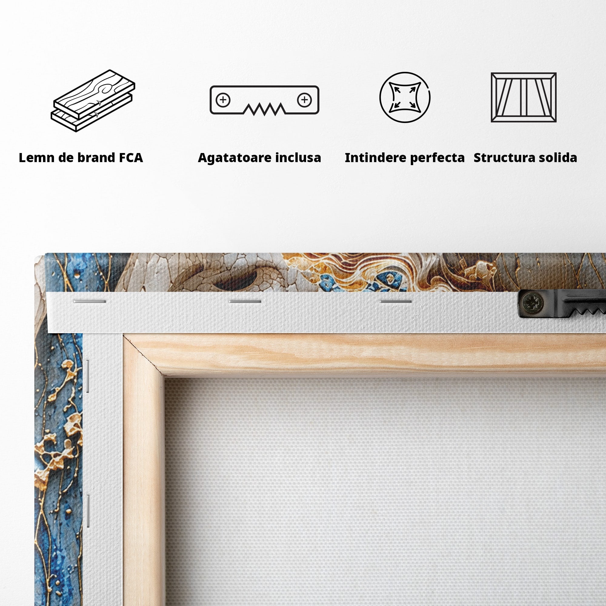 Tablou Canvas Premium LuxCanva® U1057, Chip Sculptural Artistic, Abstract, Sculptura, Textura, Chip, Living, Culori Vibrante
