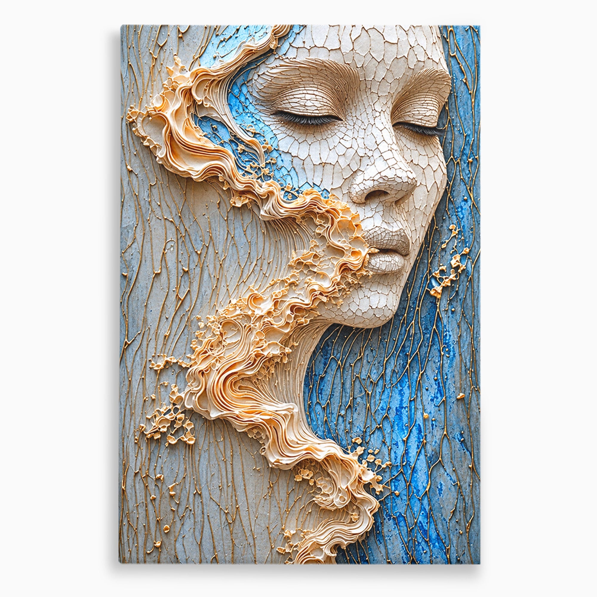 Tablou Canvas Premium LuxCanva® U1057, Chip Sculptural Artistic, Abstract, Sculptura, Textura, Chip, Living, Culori Vibrante