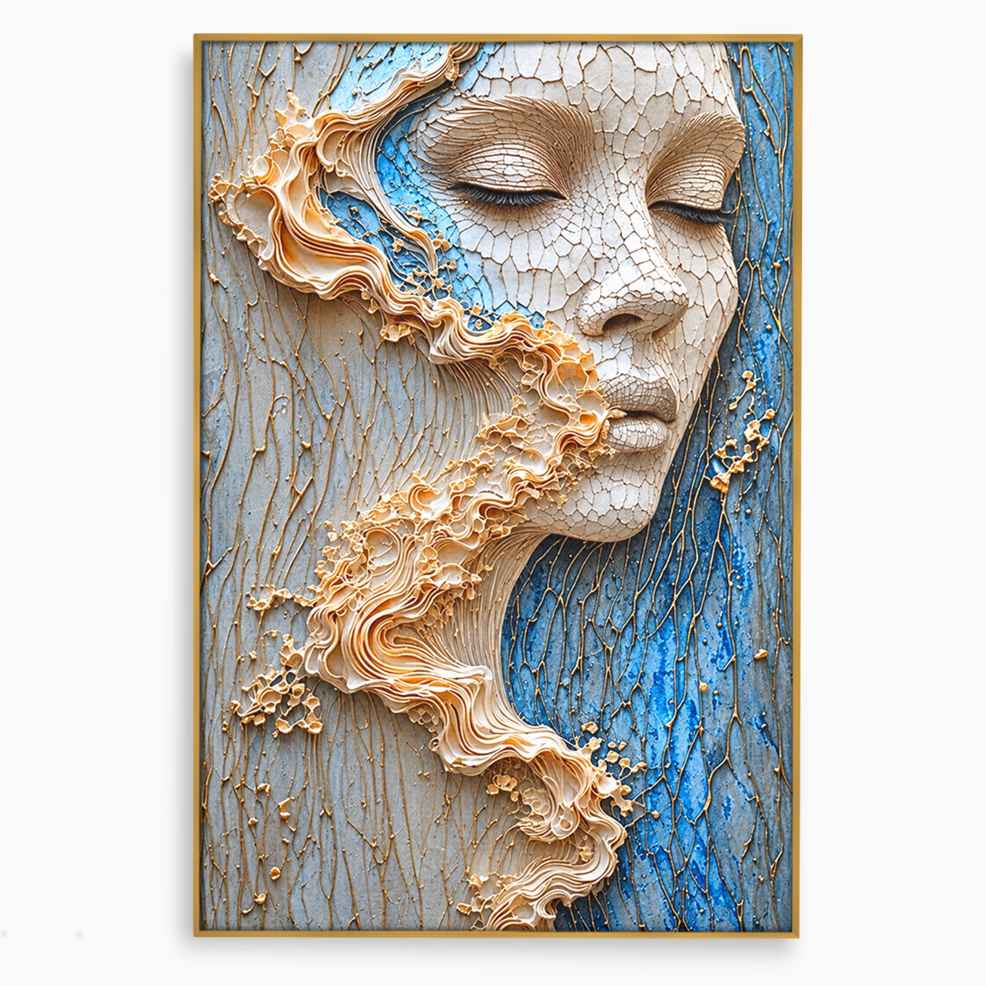 Tablou Canvas Premium LuxCanva® U1057, Chip Sculptural Artistic, Abstract, Sculptura, Textura, Chip, Living, Culori Vibrante