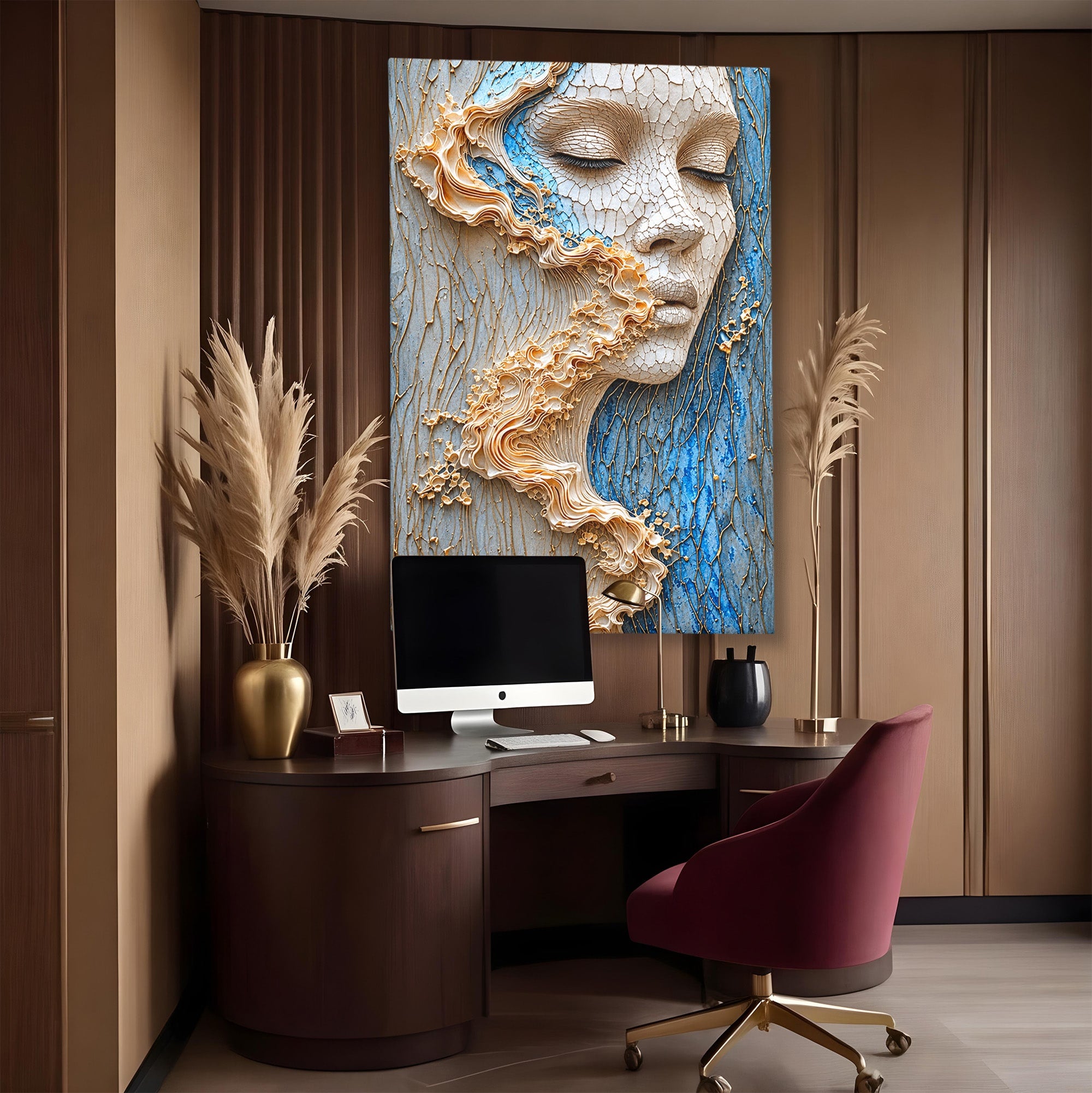 Tablou Canvas Premium LuxCanva® U1057, Chip Sculptural Artistic, Abstract, Sculptura, Textura, Chip, Living, Culori Vibrante