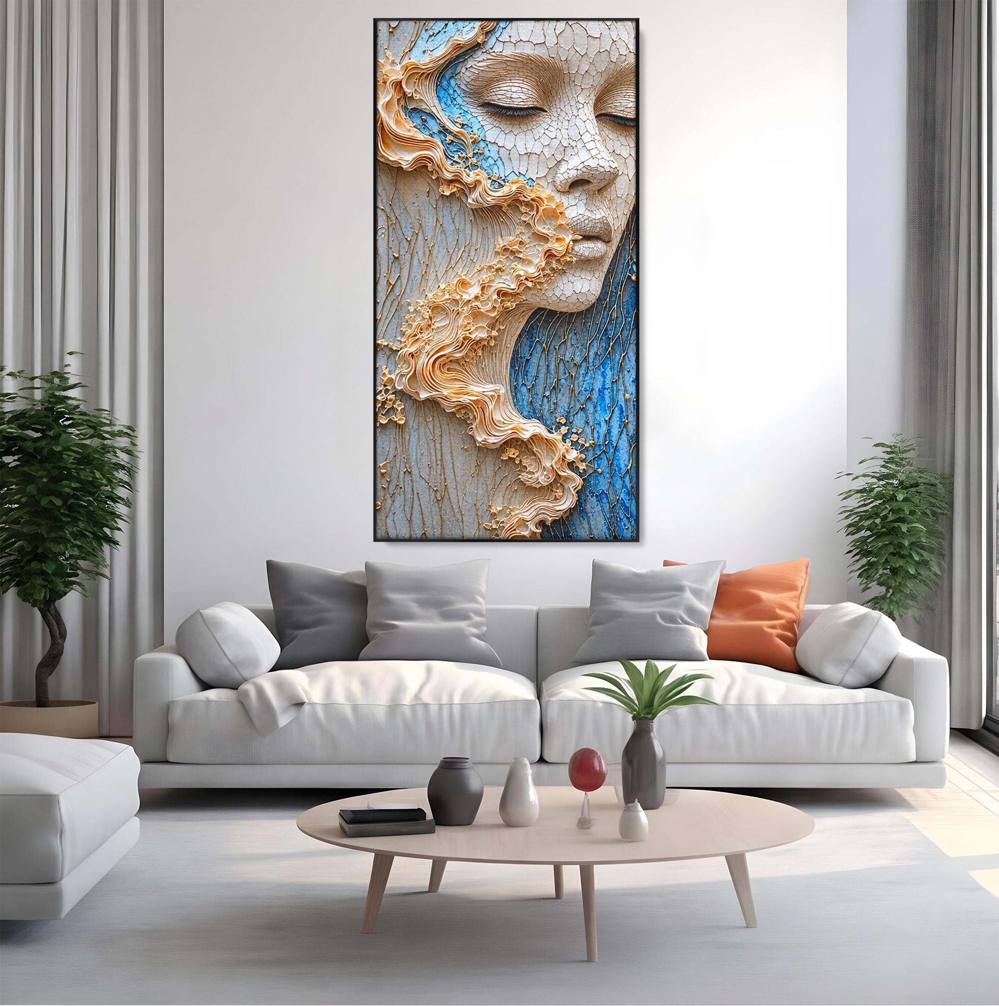 Tablou Canvas Premium LuxCanva® U1057, Chip Sculptural Artistic, Abstract, Sculptura, Textura, Chip, Living, Culori Vibrante