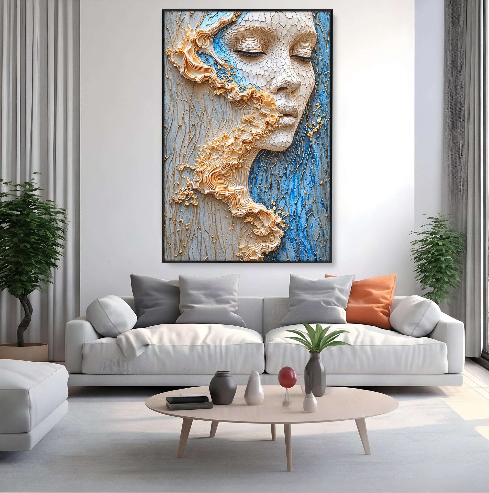 Tablou Canvas Premium LuxCanva® U1057, Chip Sculptural Artistic, Abstract, Sculptura, Textura, Chip, Living, Culori Vibrante