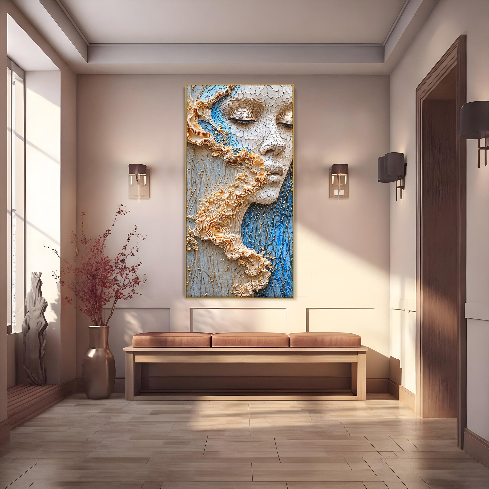 Tablou Canvas Premium LuxCanva® U1057, Chip Sculptural Artistic, Abstract, Sculptura, Textura, Chip, Living, Culori Vibrante