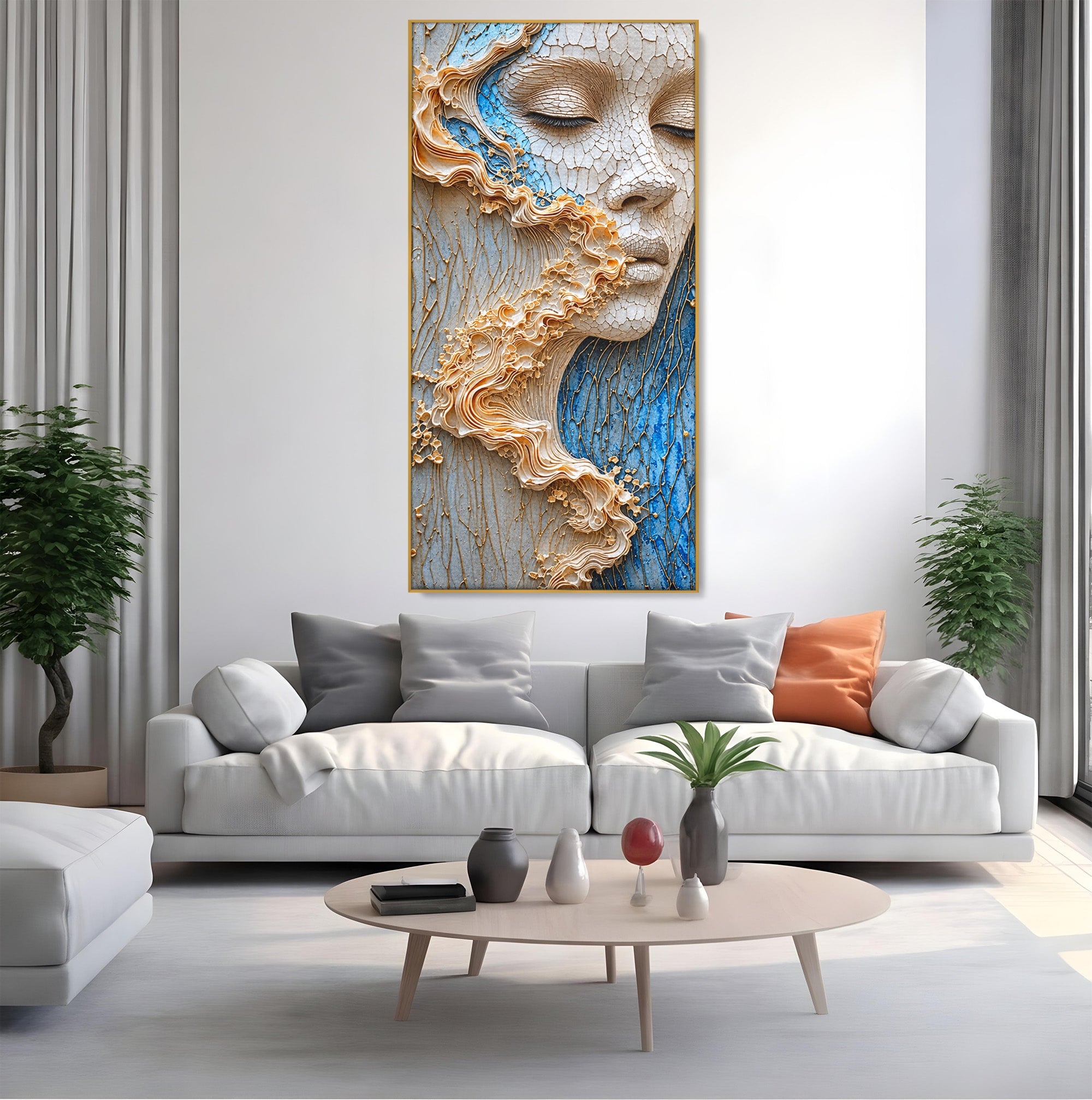 Tablou Canvas Premium LuxCanva® U1057, Chip Sculptural Artistic, Abstract, Sculptura, Textura, Chip, Living, Culori Vibrante