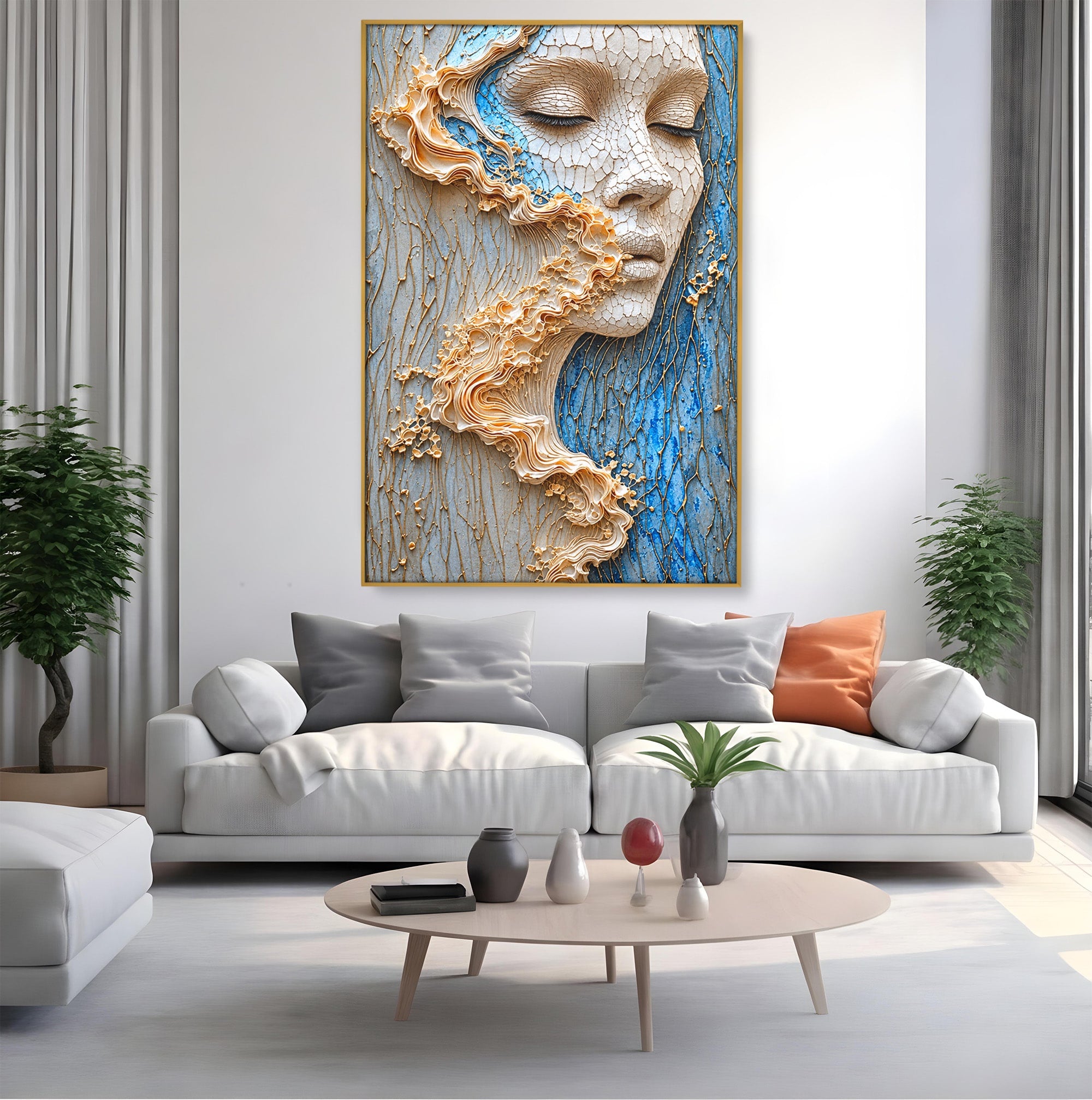 Tablou Canvas Premium LuxCanva® U1057, Chip Sculptural Artistic, Abstract, Sculptura, Textura, Chip, Living, Culori Vibrante