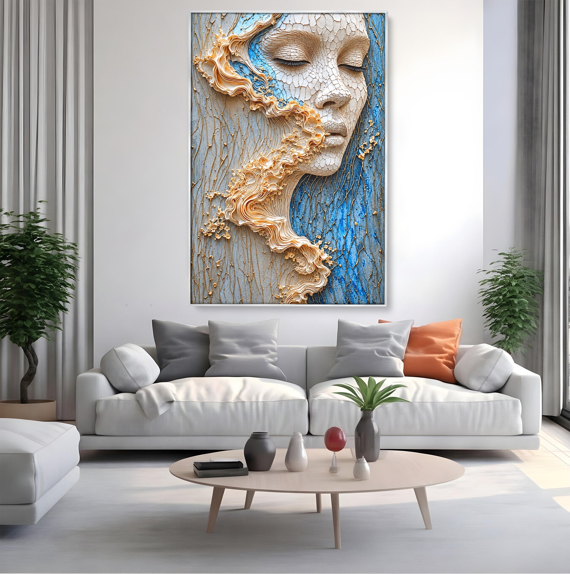 Tablou Canvas Premium LuxCanva® U1057, Chip Sculptural Artistic, Abstract, Sculptura, Textura, Chip, Living, Culori Vibrante