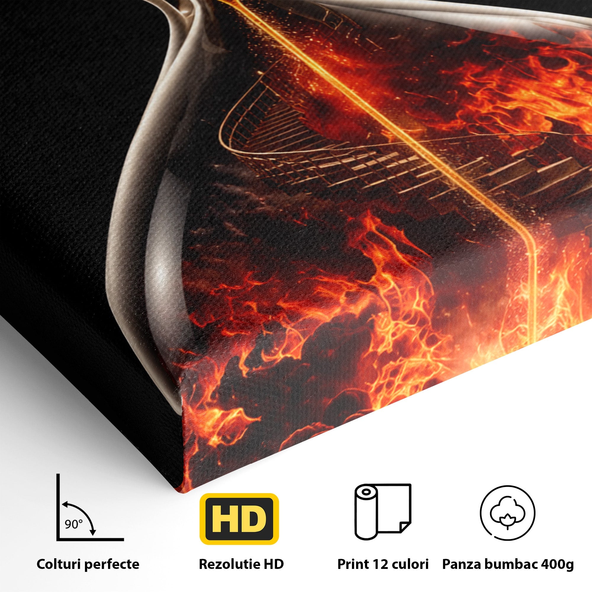 Tablou Canvas Premium LuxCanva® U1058, Scara Spre Cer, Nisip, Cer, Foc, Scara, Living, Culori Vibrante