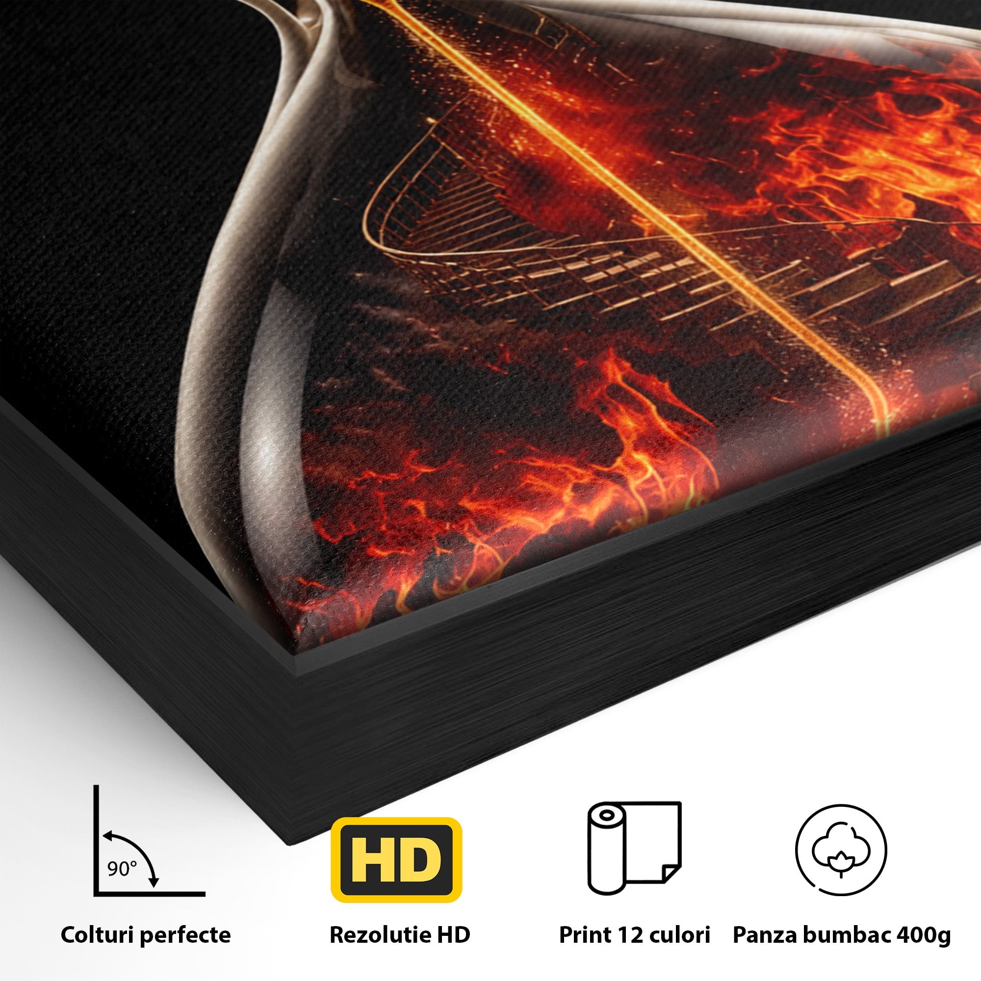 Tablou Canvas Premium LuxCanva® U1058, Scara Spre Cer, Nisip, Cer, Foc, Scara, Living, Culori Vibrante