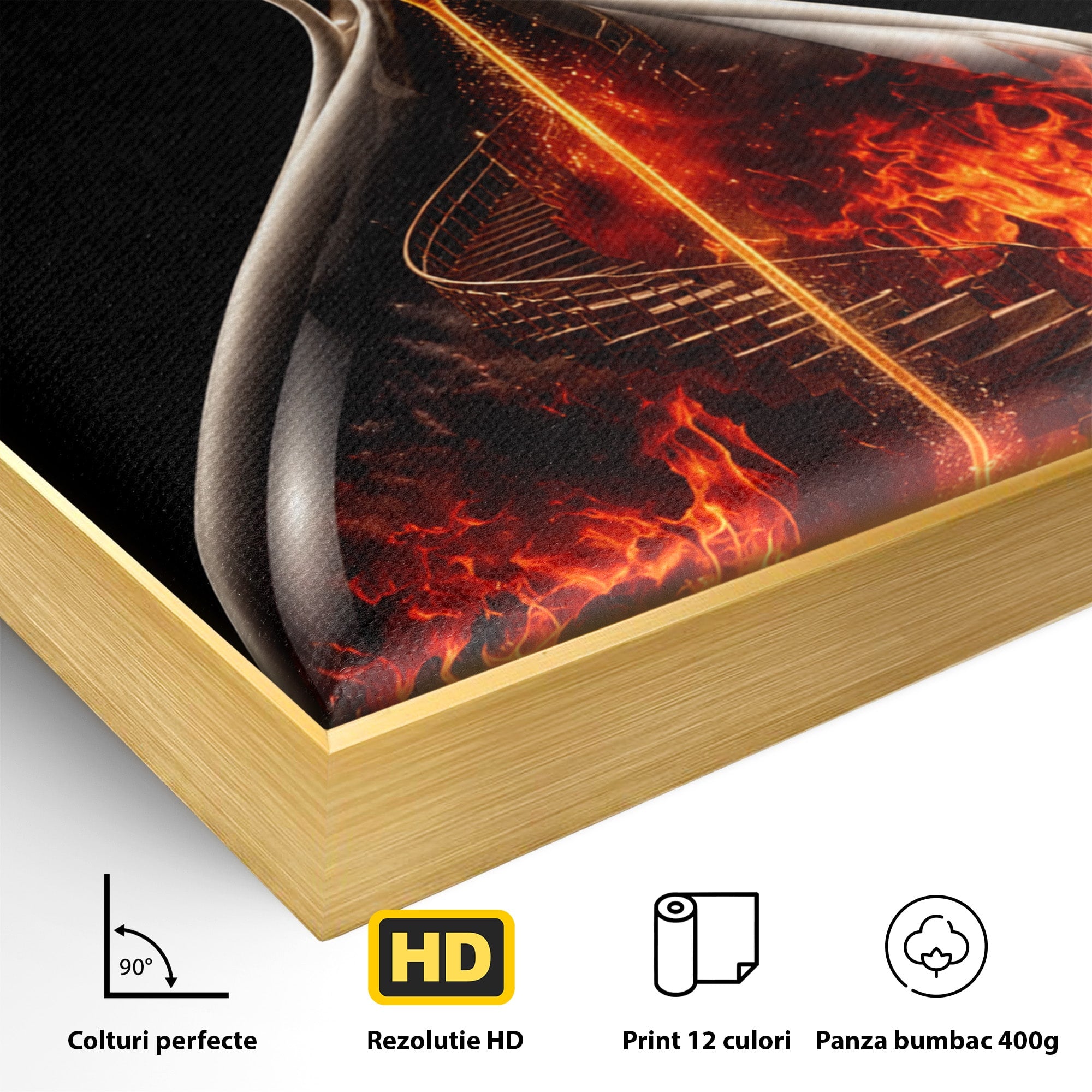 Tablou Canvas Premium LuxCanva® U1058, Scara Spre Cer, Nisip, Cer, Foc, Scara, Living, Culori Vibrante