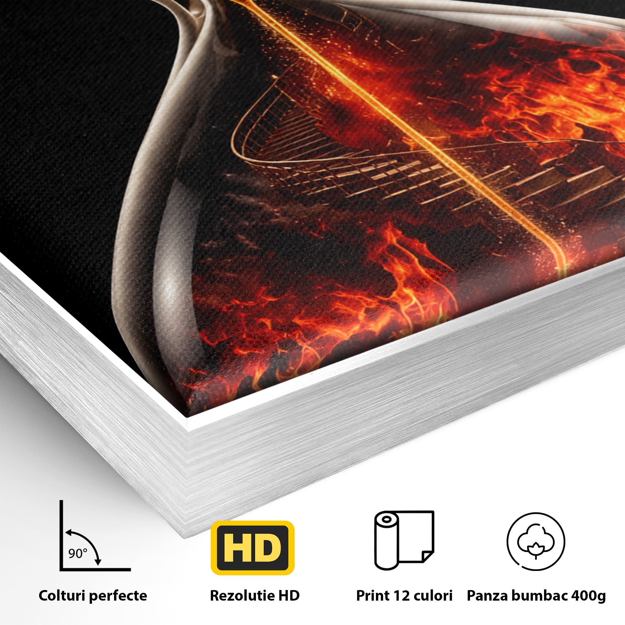 Tablou Canvas Premium LuxCanva® U1058, Scara Spre Cer, Nisip, Cer, Foc, Scara, Living, Culori Vibrante