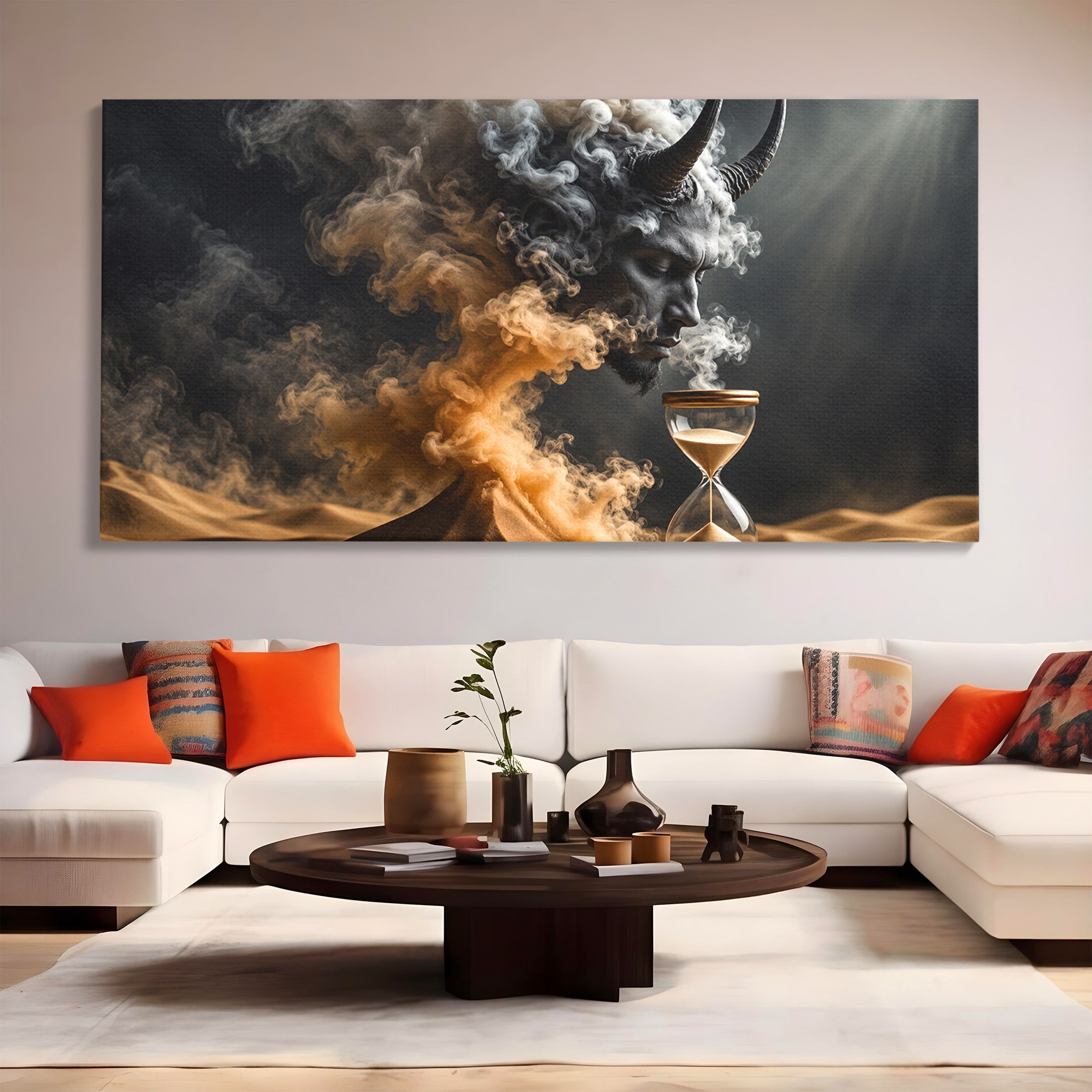Tablou Canvas Premium LuxCanva® U1059, Demonul Desertului,  Mistic, Fantasy, Demon, Desert,Dormitor, Living, Culori Vibrante