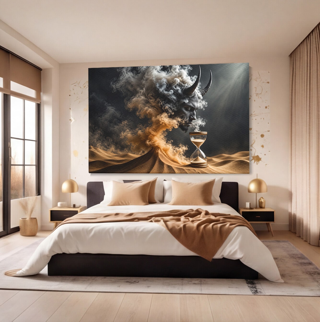 Tablou Canvas Premium LuxCanva® U1059, Demonul Desertului,  Mistic, Fantasy, Demon, Desert,Dormitor, Living, Culori Vibrante