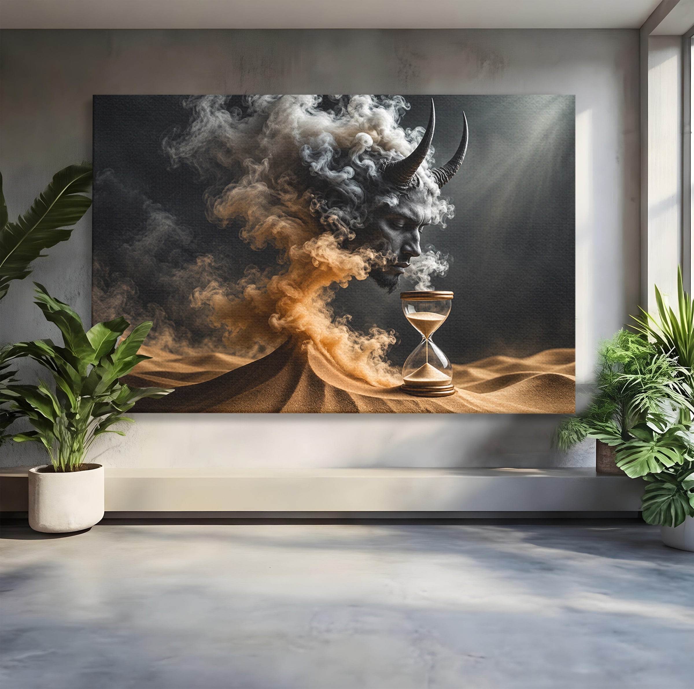 Tablou Canvas Premium LuxCanva® U1059, Demonul Desertului,  Mistic, Fantasy, Demon, Desert,Dormitor, Living, Culori Vibrante