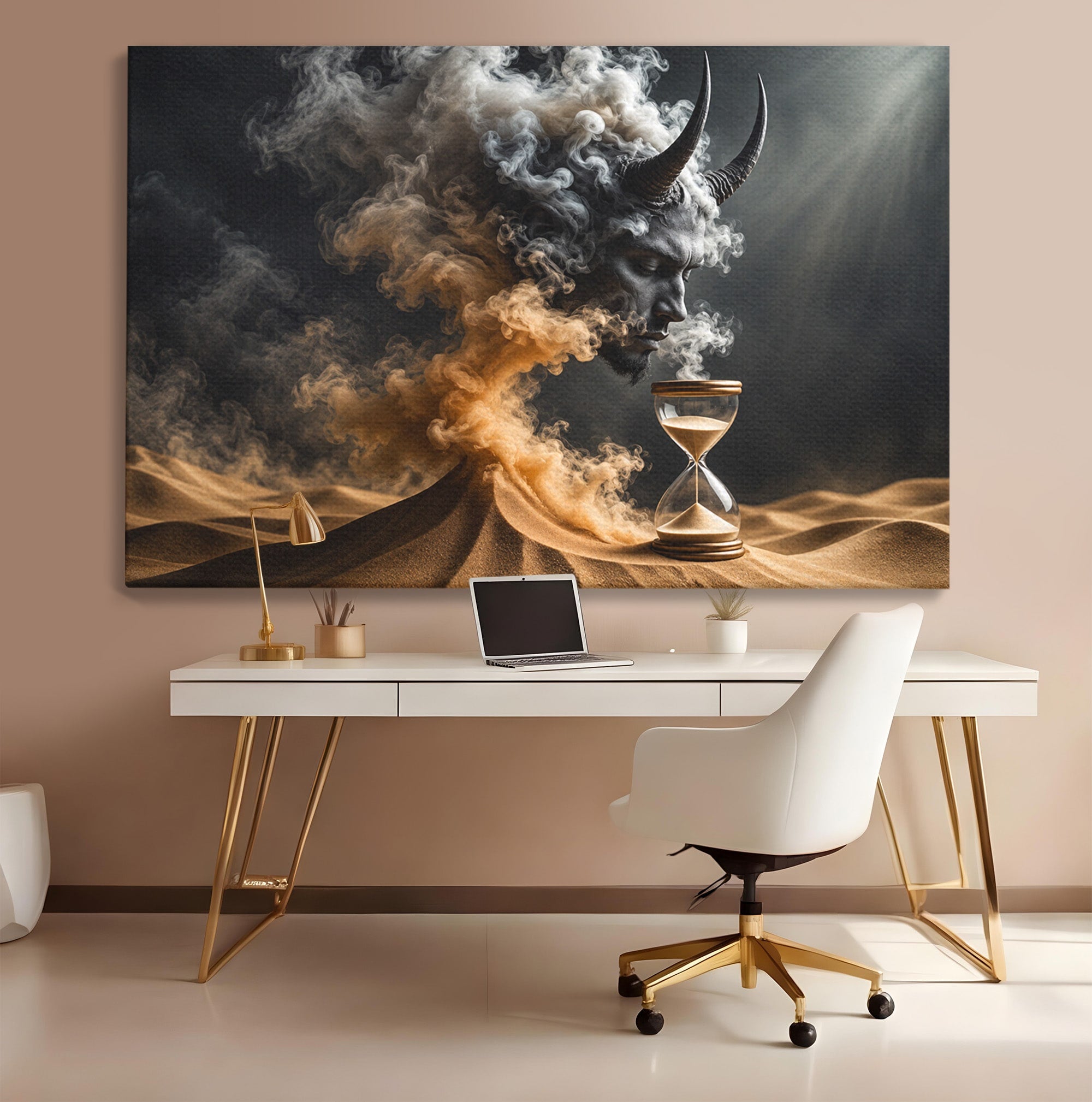 Tablou Canvas Premium LuxCanva® U1059, Demonul Desertului,  Mistic, Fantasy, Demon, Desert,Dormitor, Living, Culori Vibrante