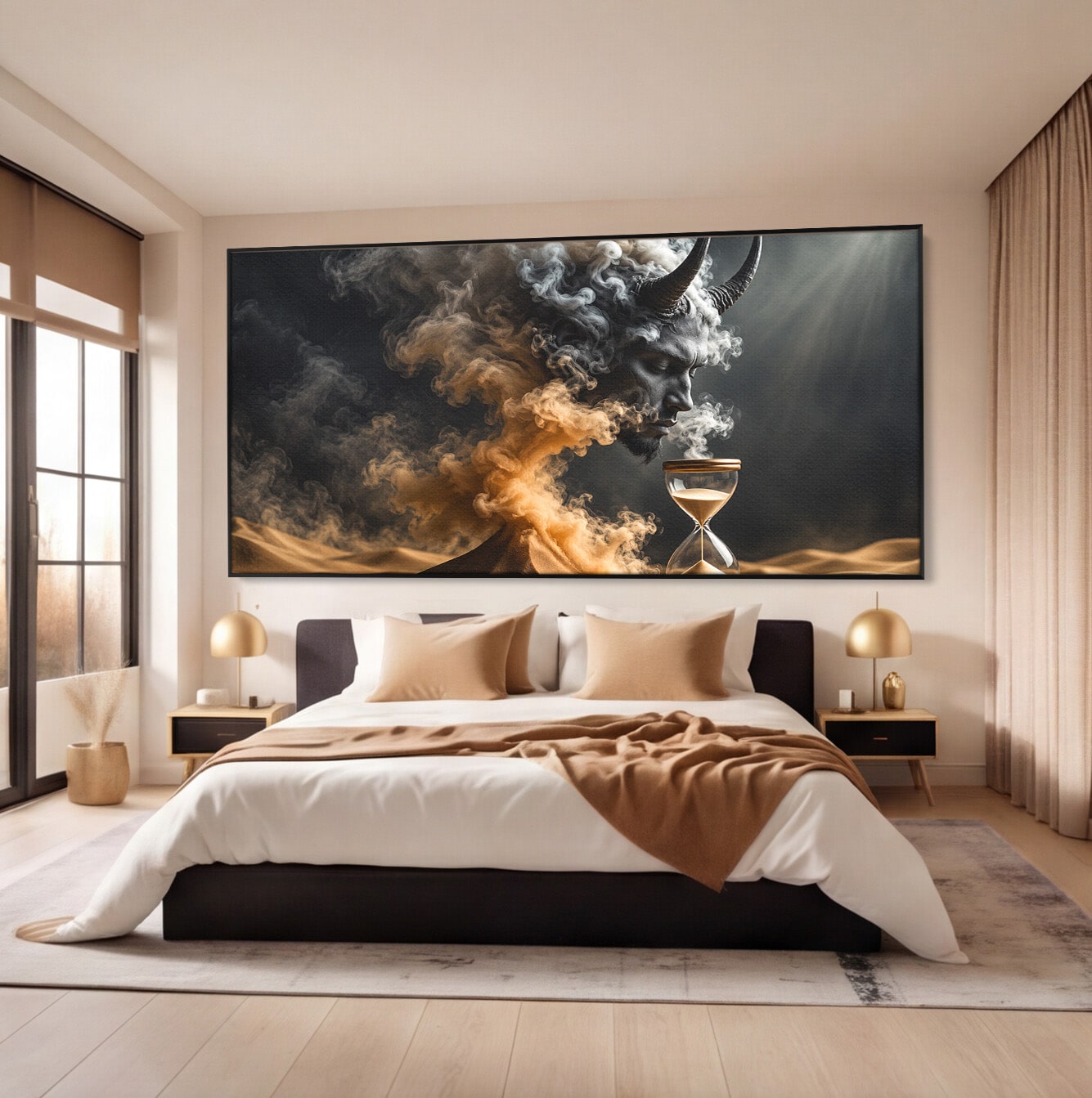 Tablou Canvas Premium LuxCanva® U1059, Demonul Desertului,  Mistic, Fantasy, Demon, Desert,Dormitor, Living, Culori Vibrante