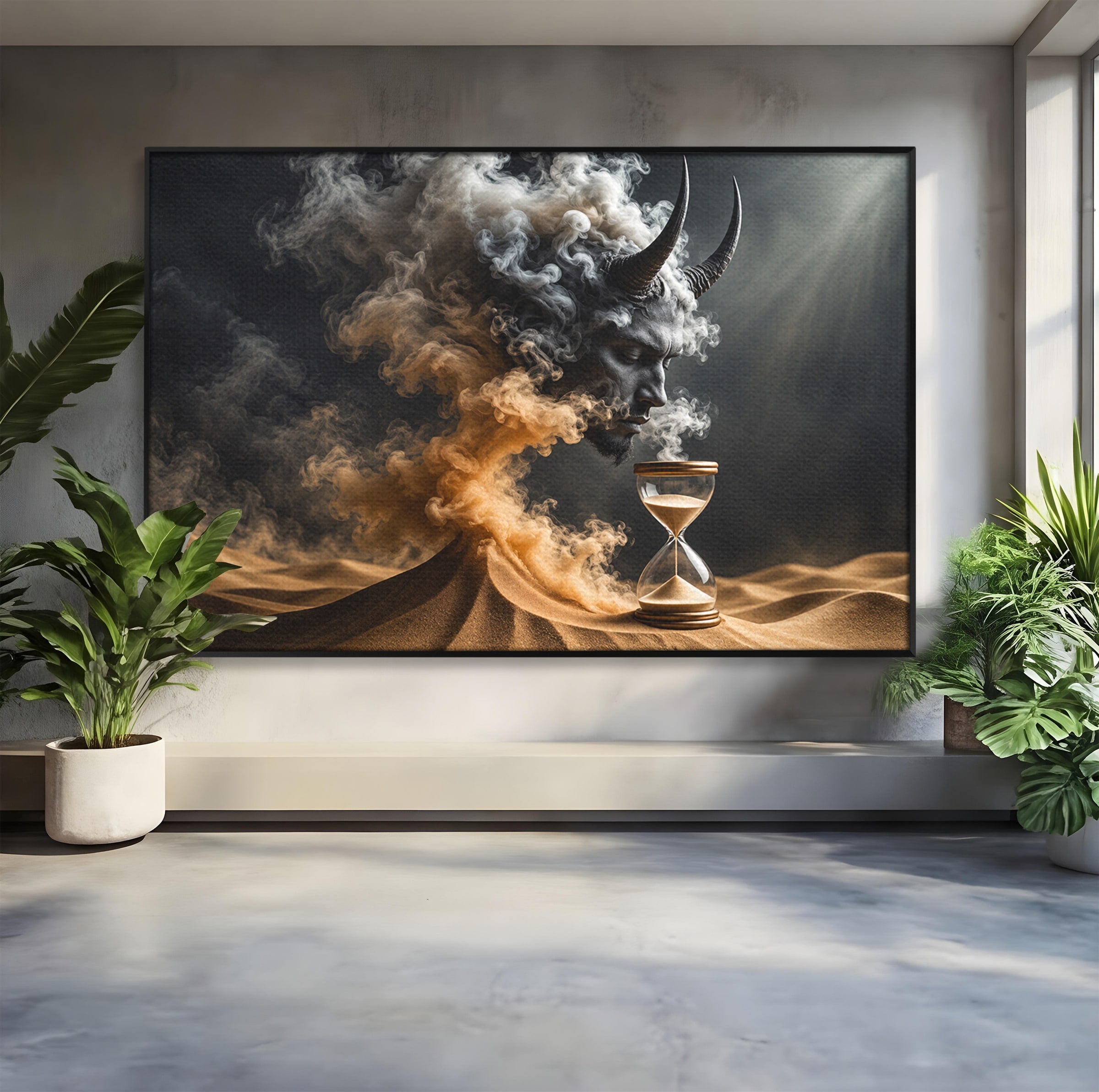 Tablou Canvas Premium LuxCanva® U1059, Demonul Desertului,  Mistic, Fantasy, Demon, Desert,Dormitor, Living, Culori Vibrante