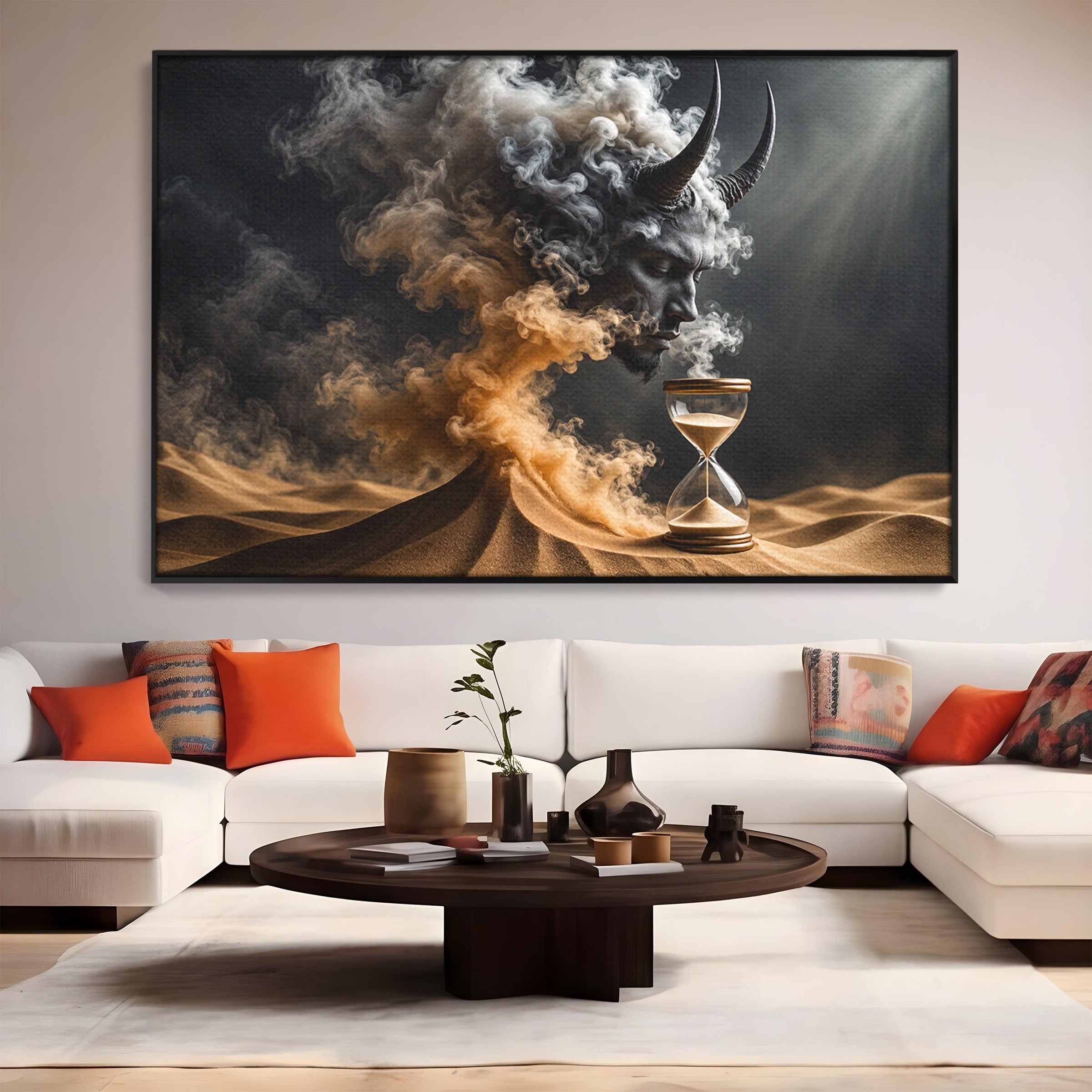 Tablou Canvas Premium LuxCanva® U1059, Demonul Desertului,  Mistic, Fantasy, Demon, Desert,Dormitor, Living, Culori Vibrante