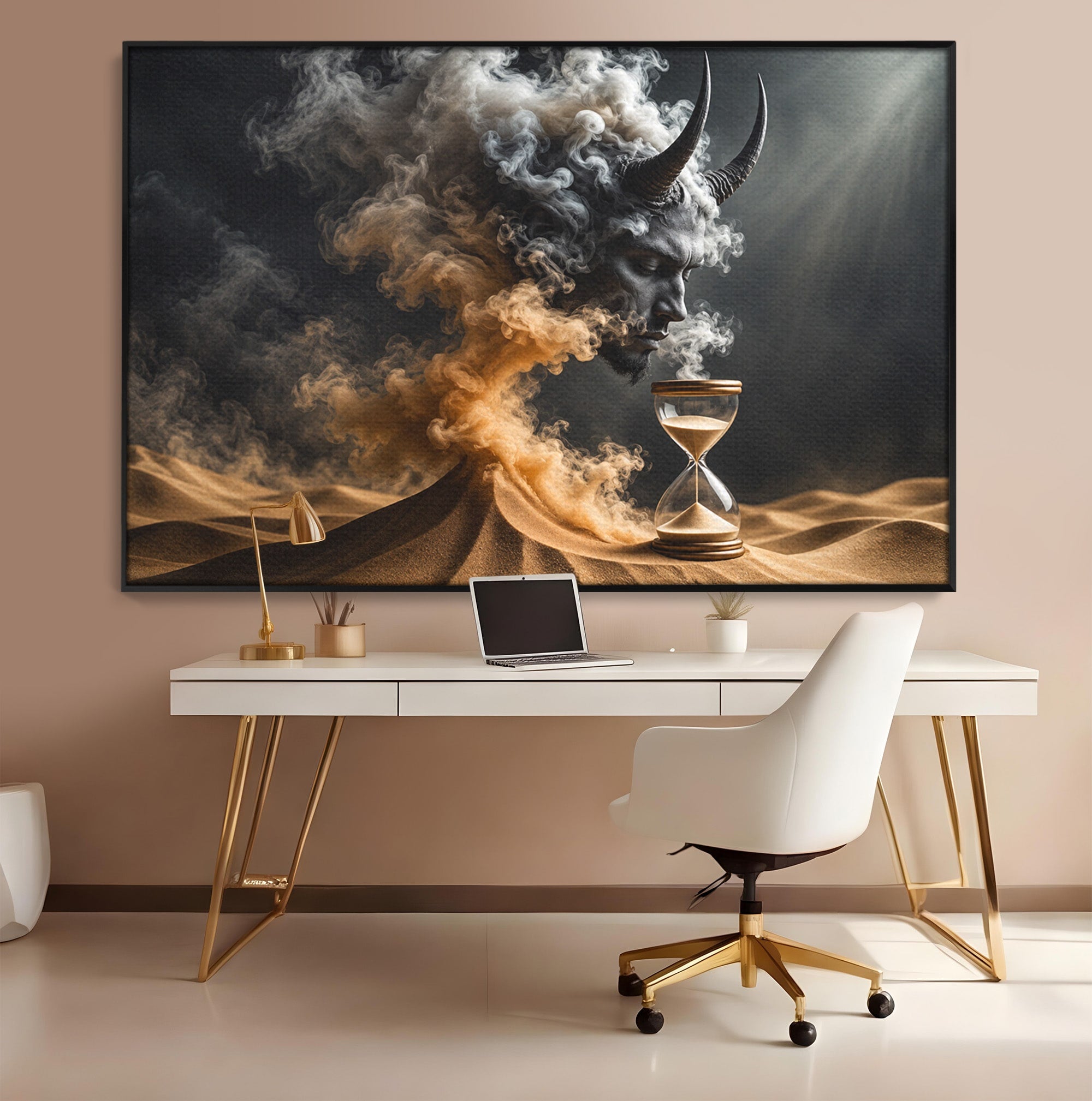 Tablou Canvas Premium LuxCanva® U1059, Demonul Desertului,  Mistic, Fantasy, Demon, Desert,Dormitor, Living, Culori Vibrante