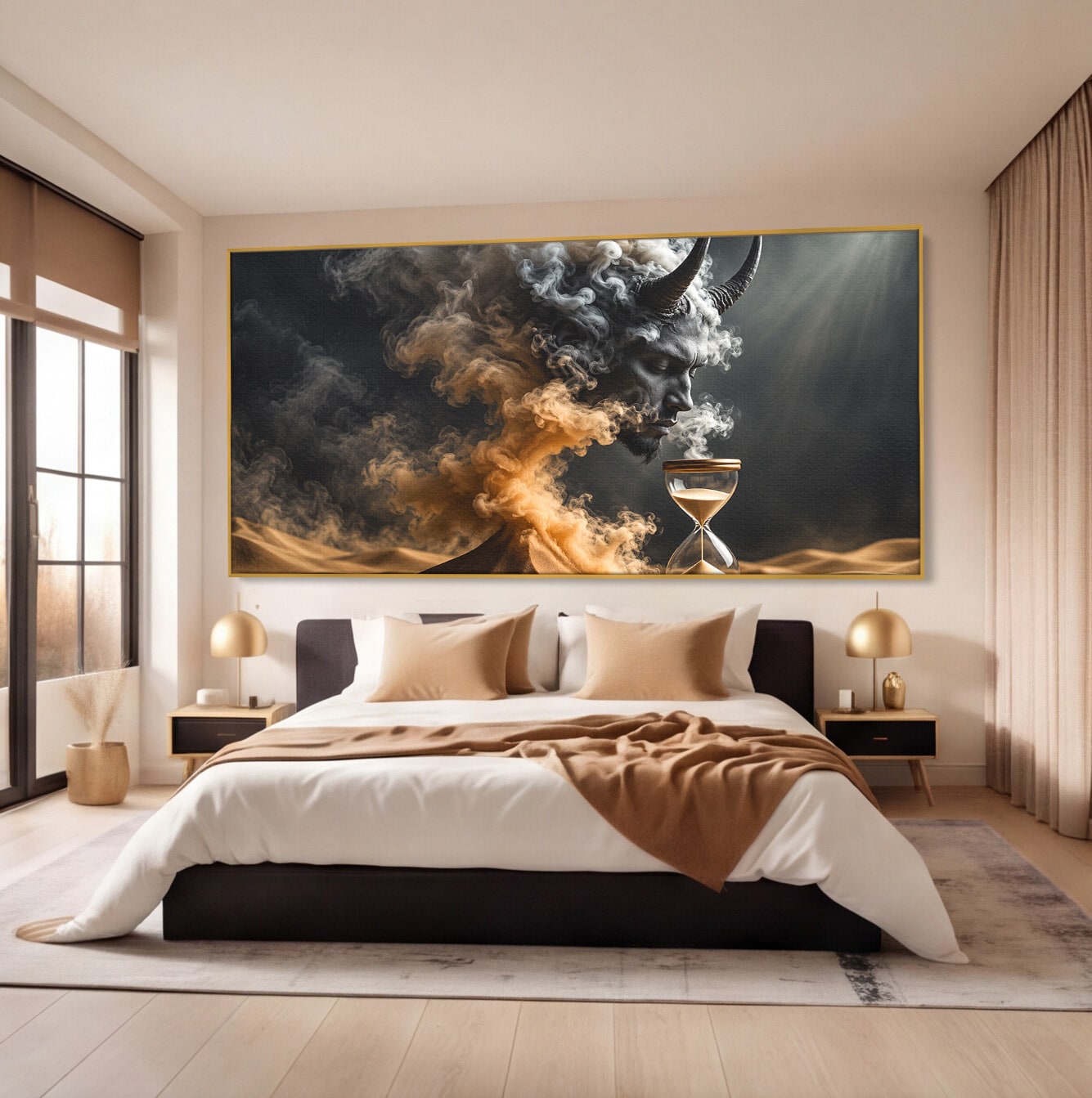 Tablou Canvas Premium LuxCanva® U1059, Demonul Desertului,  Mistic, Fantasy, Demon, Desert,Dormitor, Living, Culori Vibrante