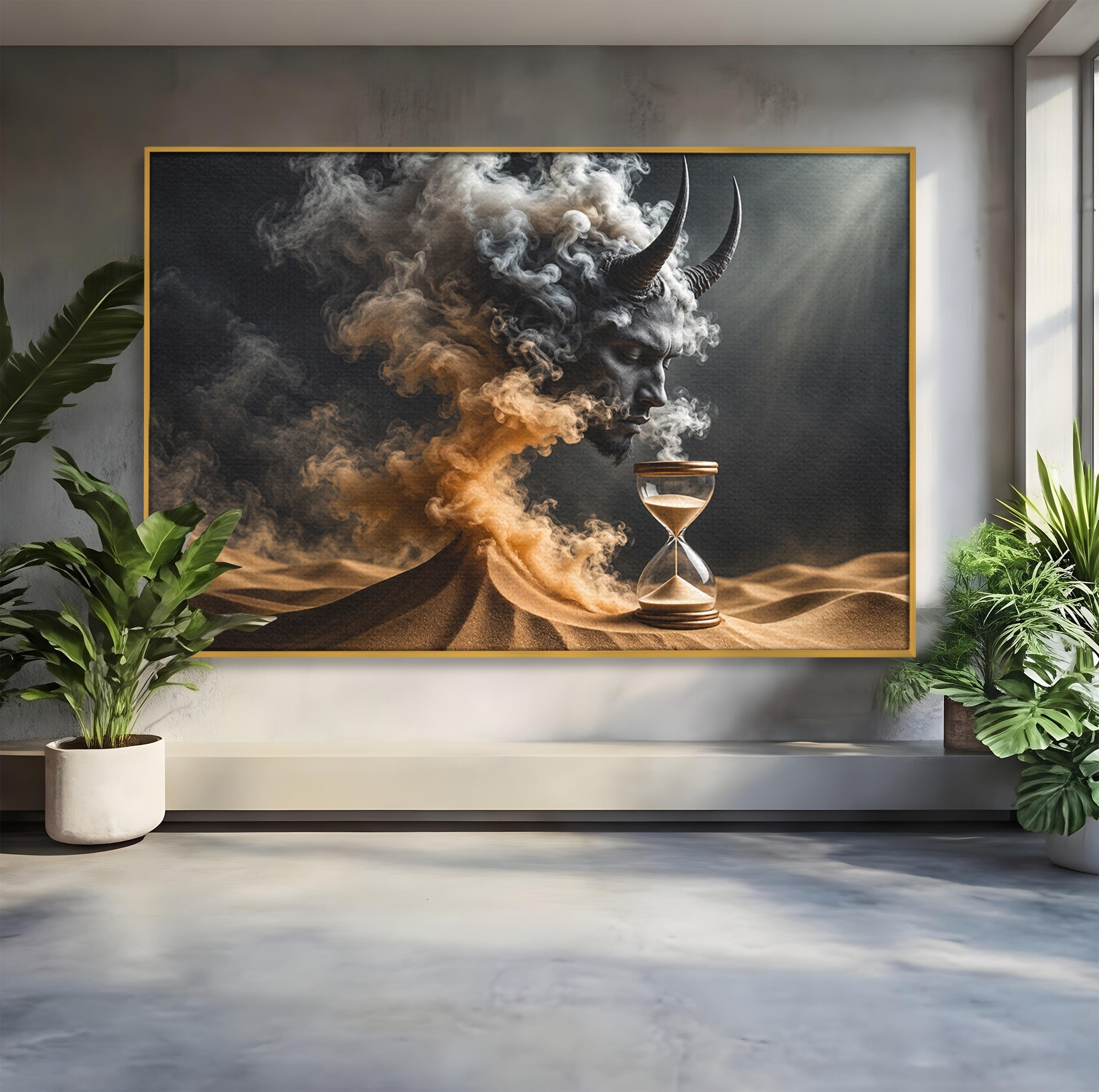 Tablou Canvas Premium LuxCanva® U1059, Demonul Desertului,  Mistic, Fantasy, Demon, Desert,Dormitor, Living, Culori Vibrante