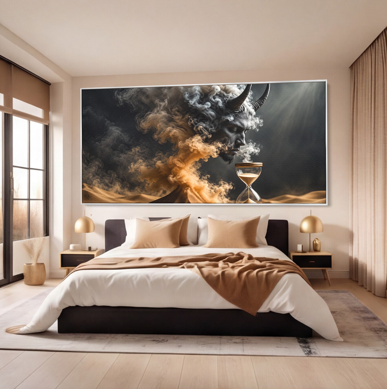 Tablou Canvas Premium LuxCanva® U1059, Demonul Desertului,  Mistic, Fantasy, Demon, Desert,Dormitor, Living, Culori Vibrante
