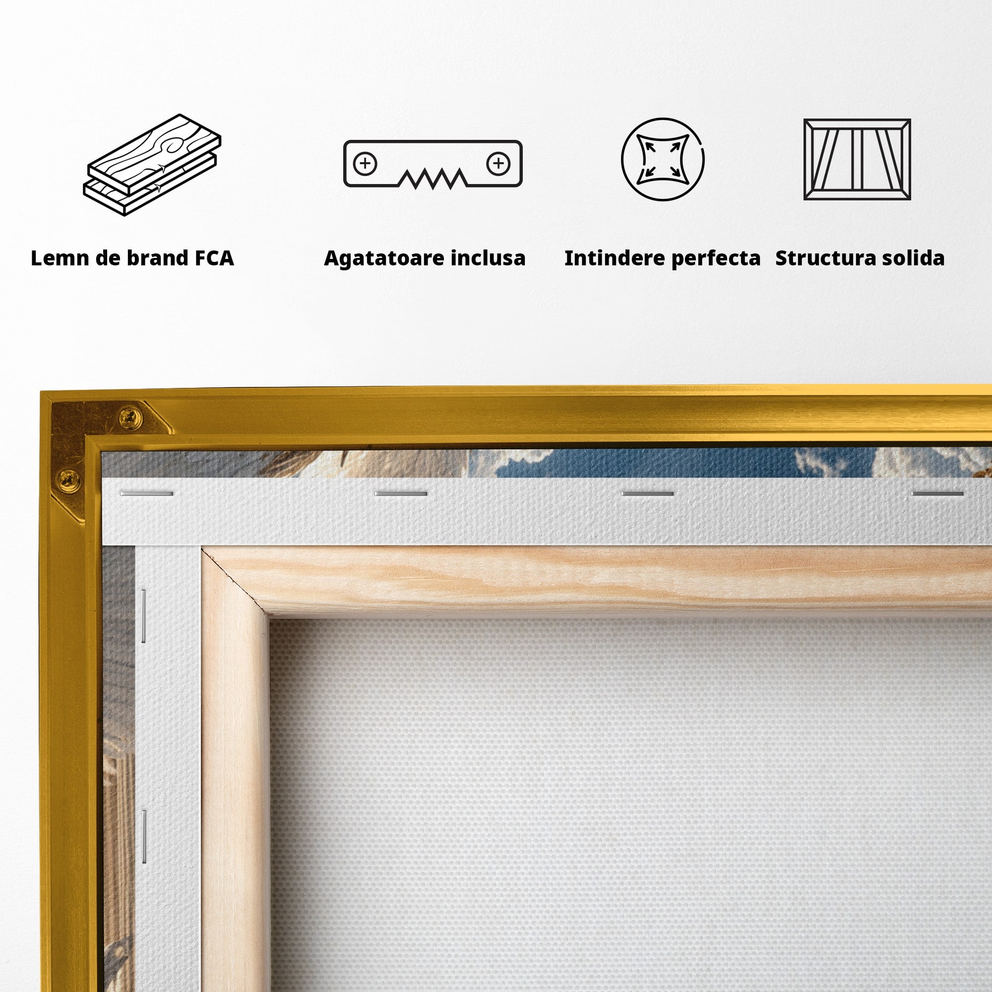 Tablou Canvas Premium LuxCanva® U1060, Inger Si Demon In Ceruri, Ceruri, Fantezie, Confruntare, Inger, Demon, Living, Culori Vibrante