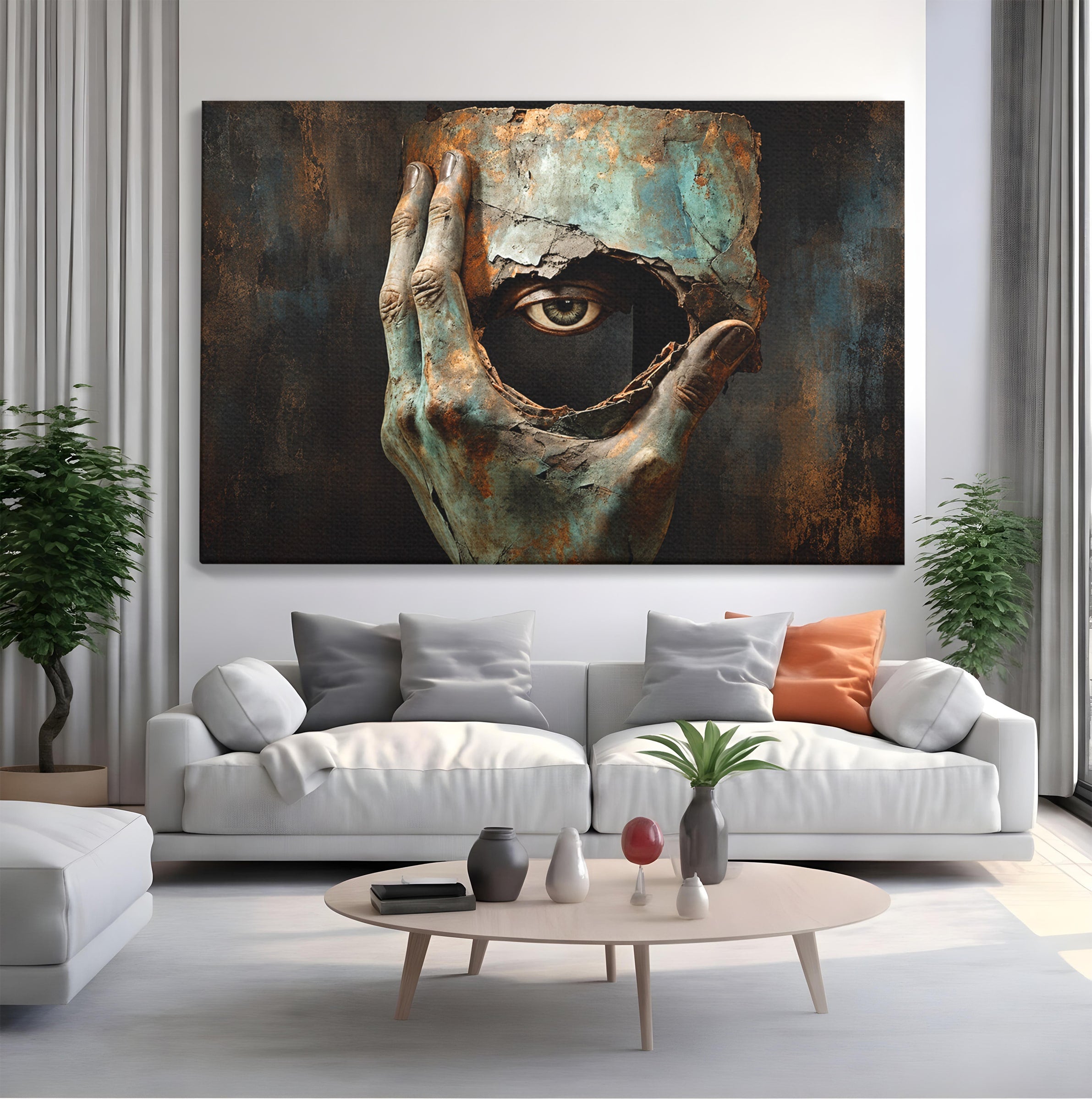 Tablou Canvas Premium LuxCanva® U1062, Privirea Misterioasa, Ochi, Mister, Abstract, Arta, Birou, Culori Vibrante