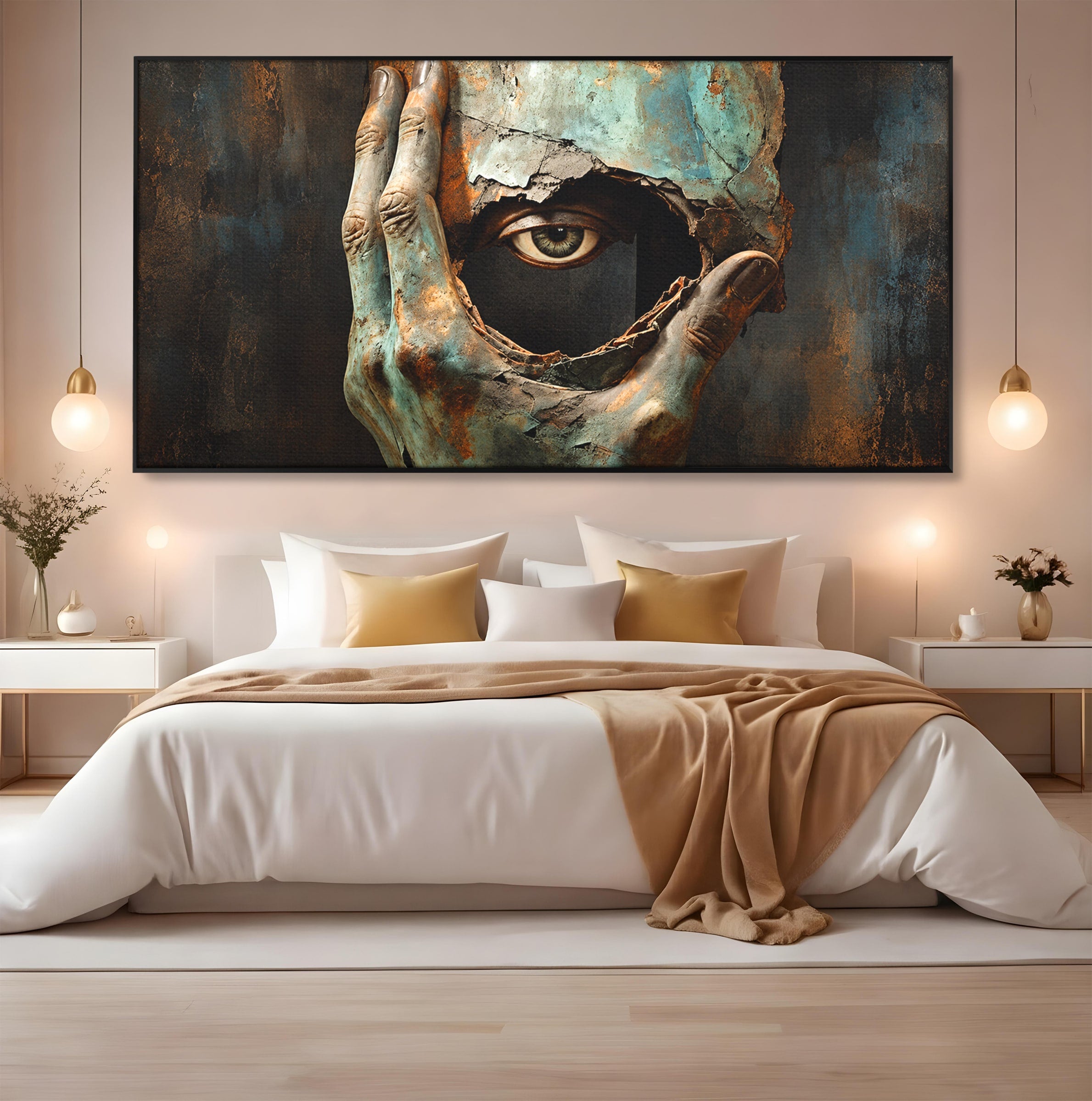 Tablou Canvas Premium LuxCanva® U1062, Privirea Misterioasa, Ochi, Mister, Abstract, Arta, Birou, Culori Vibrante