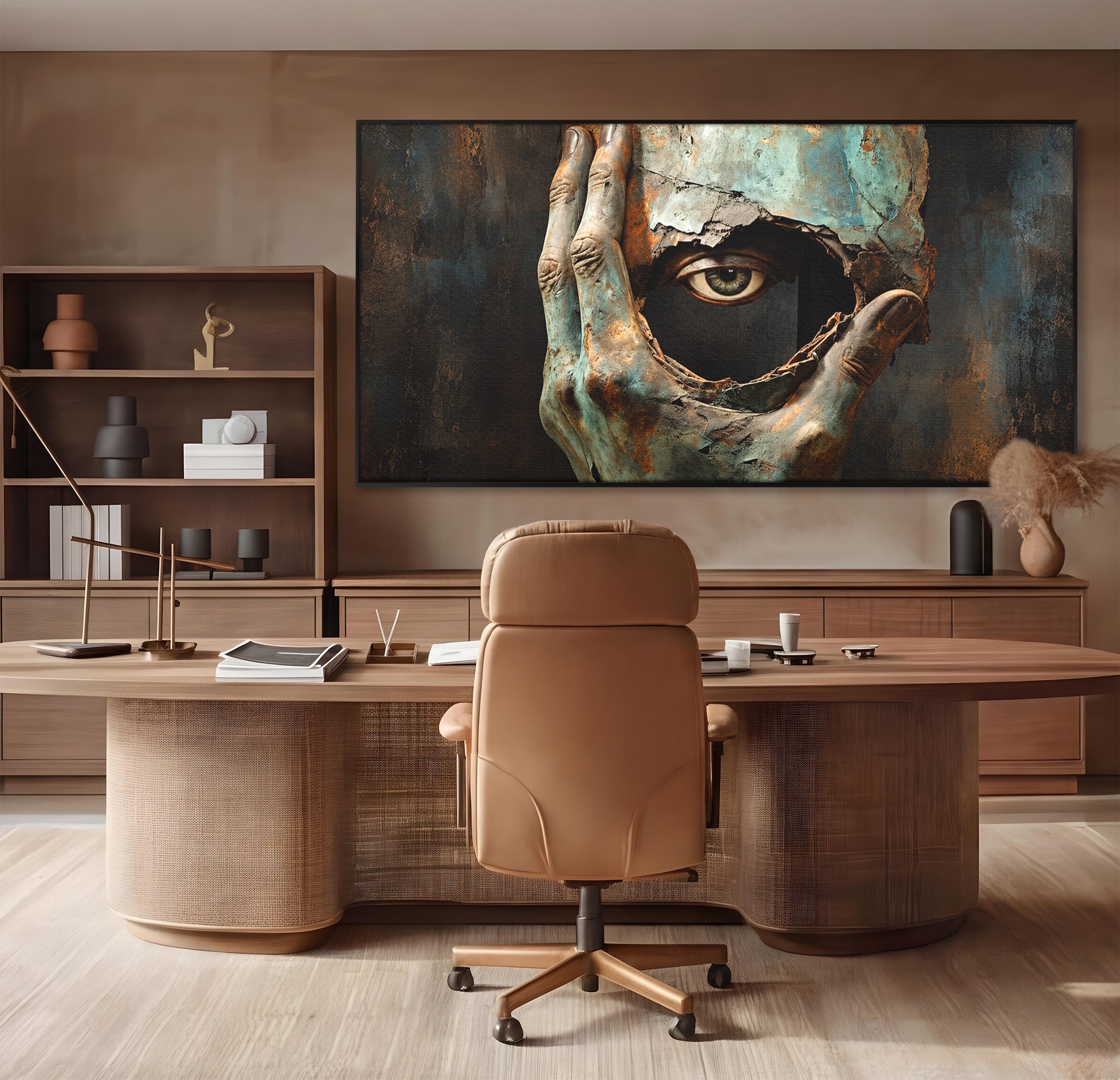 Tablou Canvas Premium LuxCanva® U1062, Privirea Misterioasa, Ochi, Mister, Abstract, Arta, Birou, Culori Vibrante